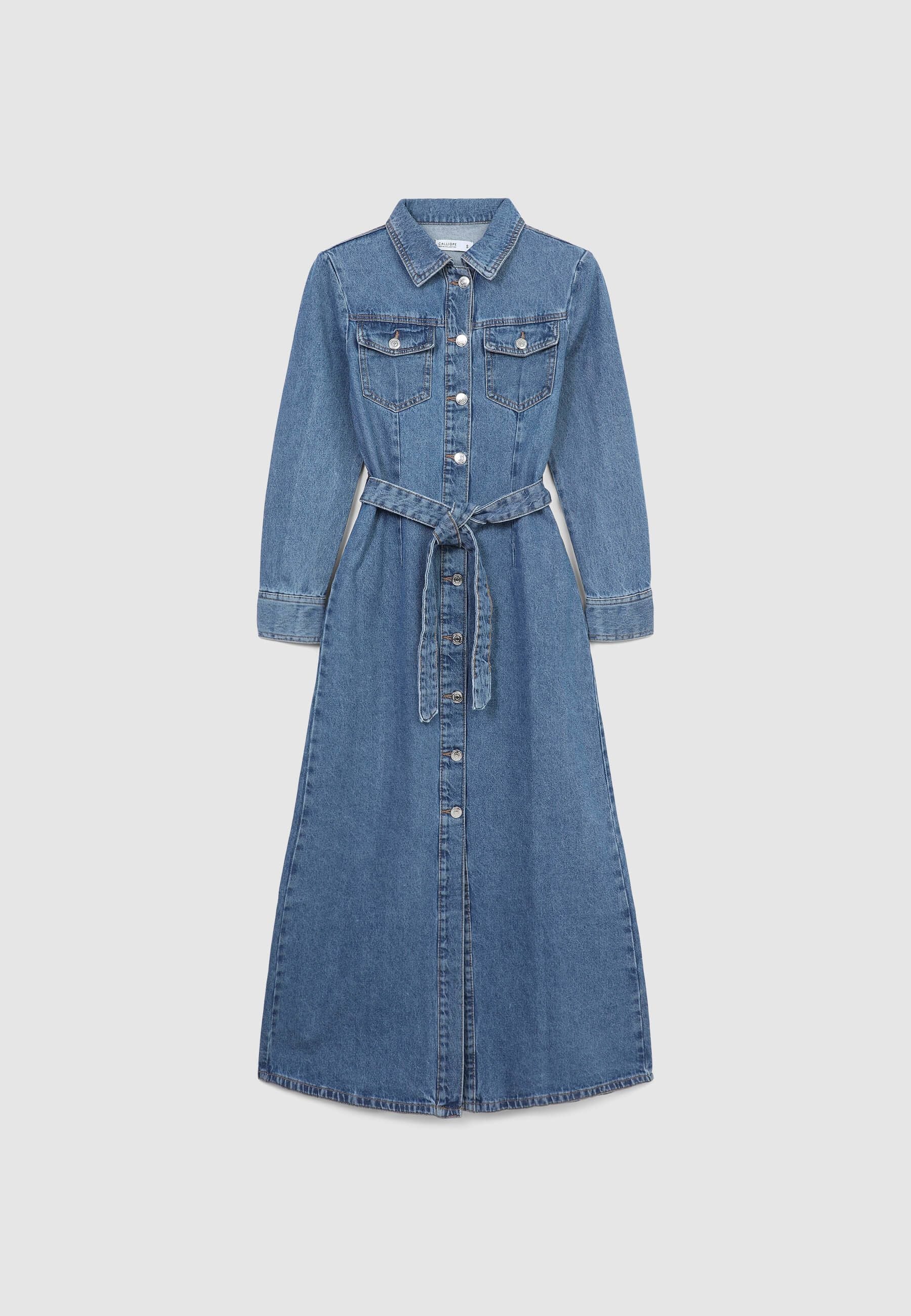 Vestito a camicia in denim - Image 6