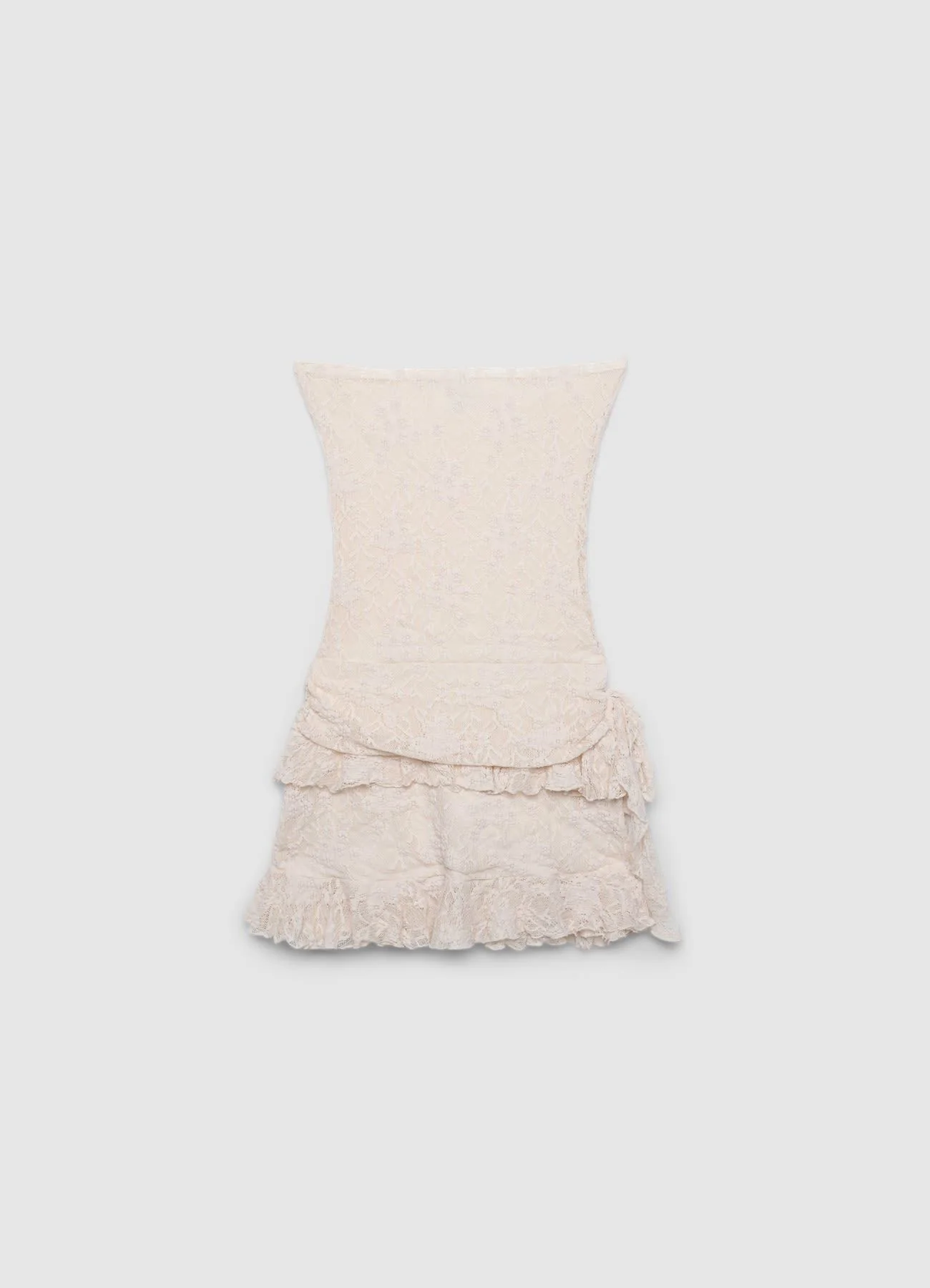 Vestito a fascia in pizzo con balze - Image 7