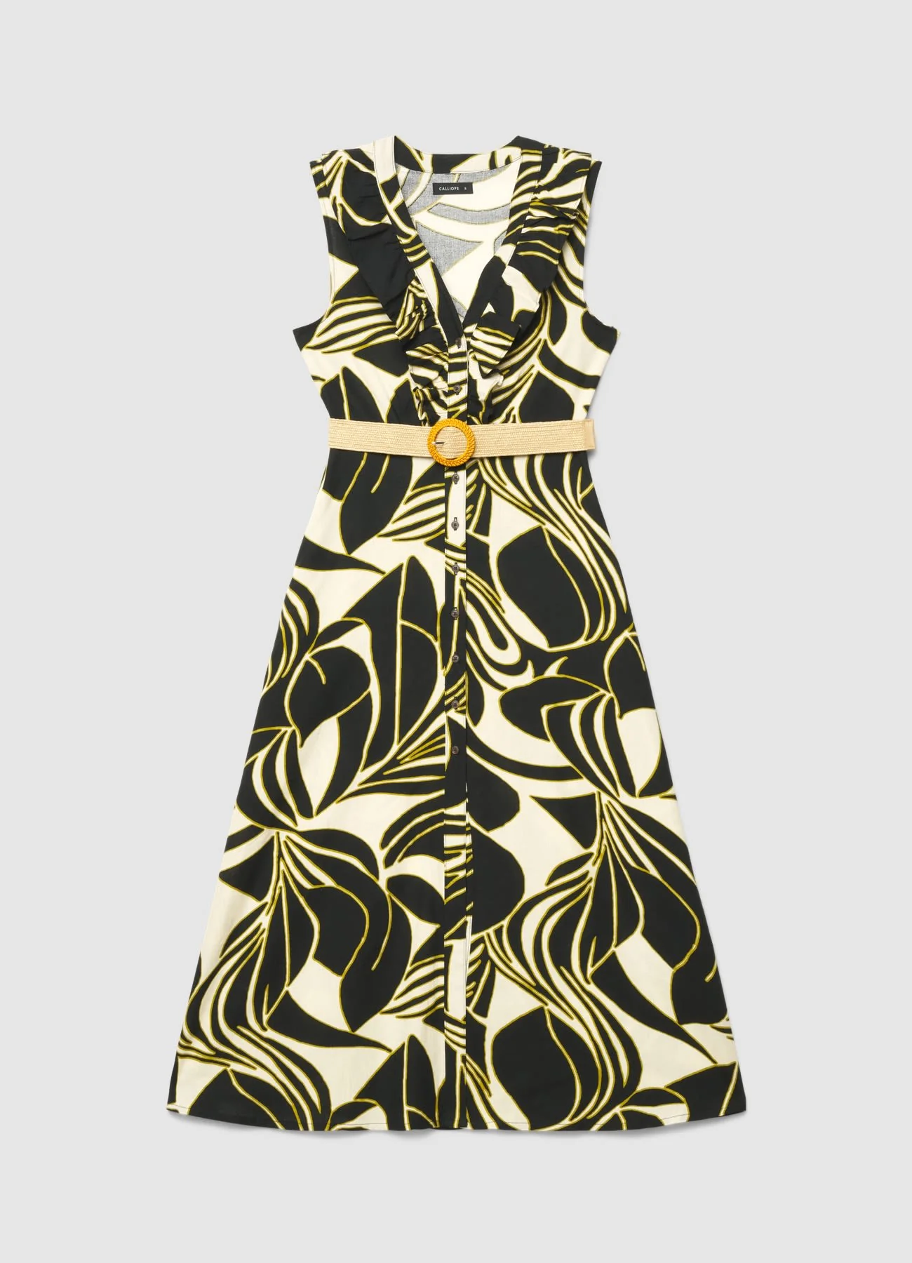 Vestito chemisier con cintura e stampa - Image 5