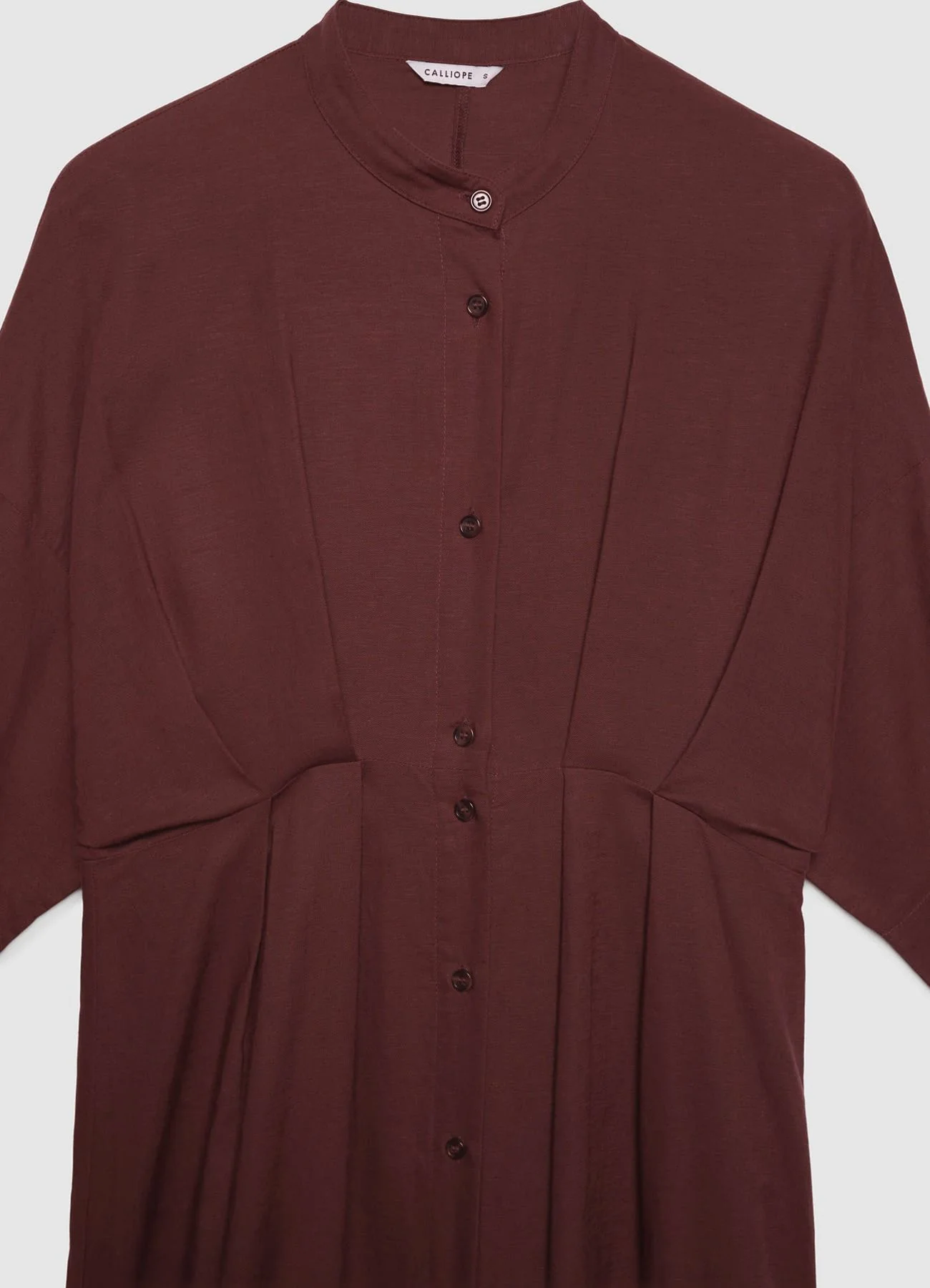 Vestito chemisier con collo alla coreana - Image 6