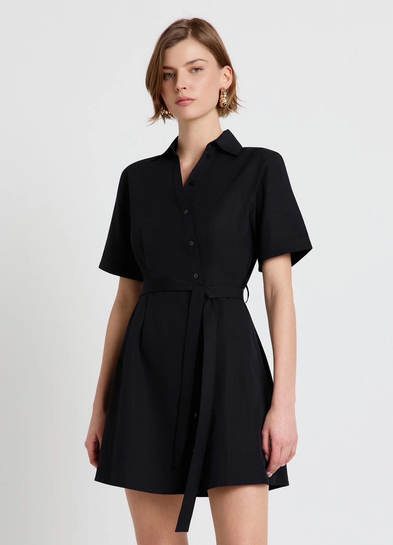 Vestito chemisier corto con cintura - Image 3
