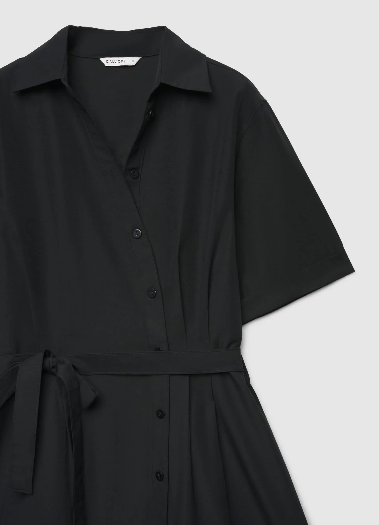Vestito chemisier corto con cintura - Image 6