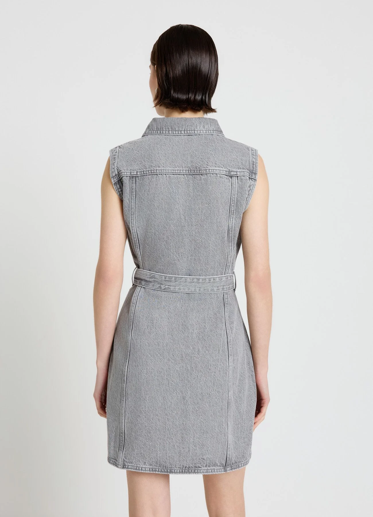 Vestito chemisier in denim con cintura - Image 3