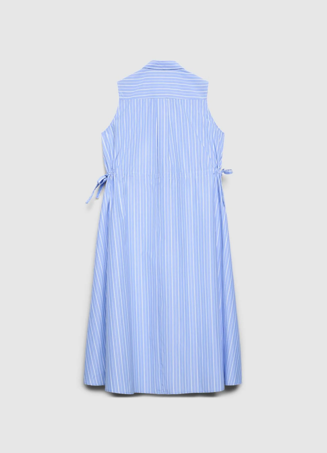 Vestito chemisier lungo a righe con lacci - Image 5