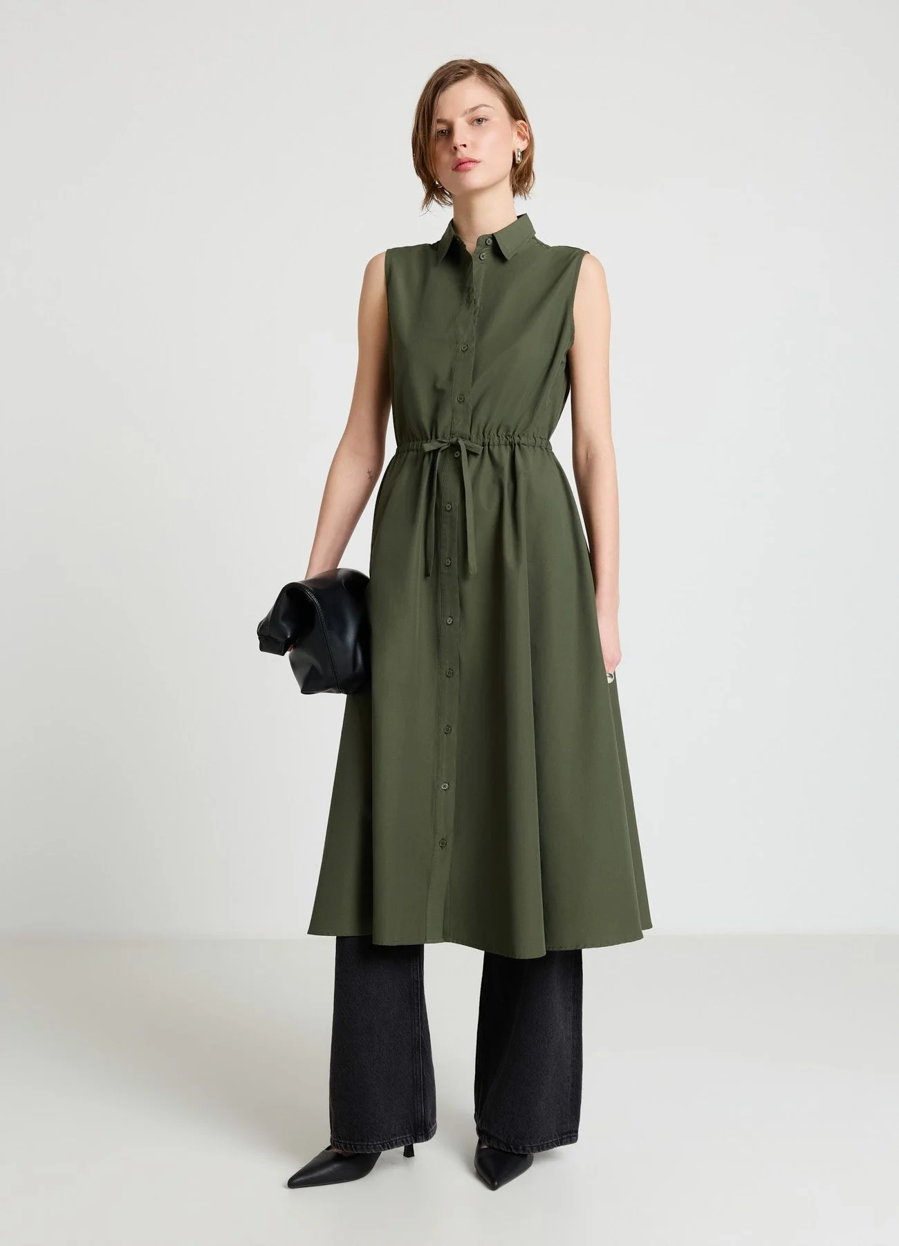 Vestito chemisier lungo senza maniche - Image 3