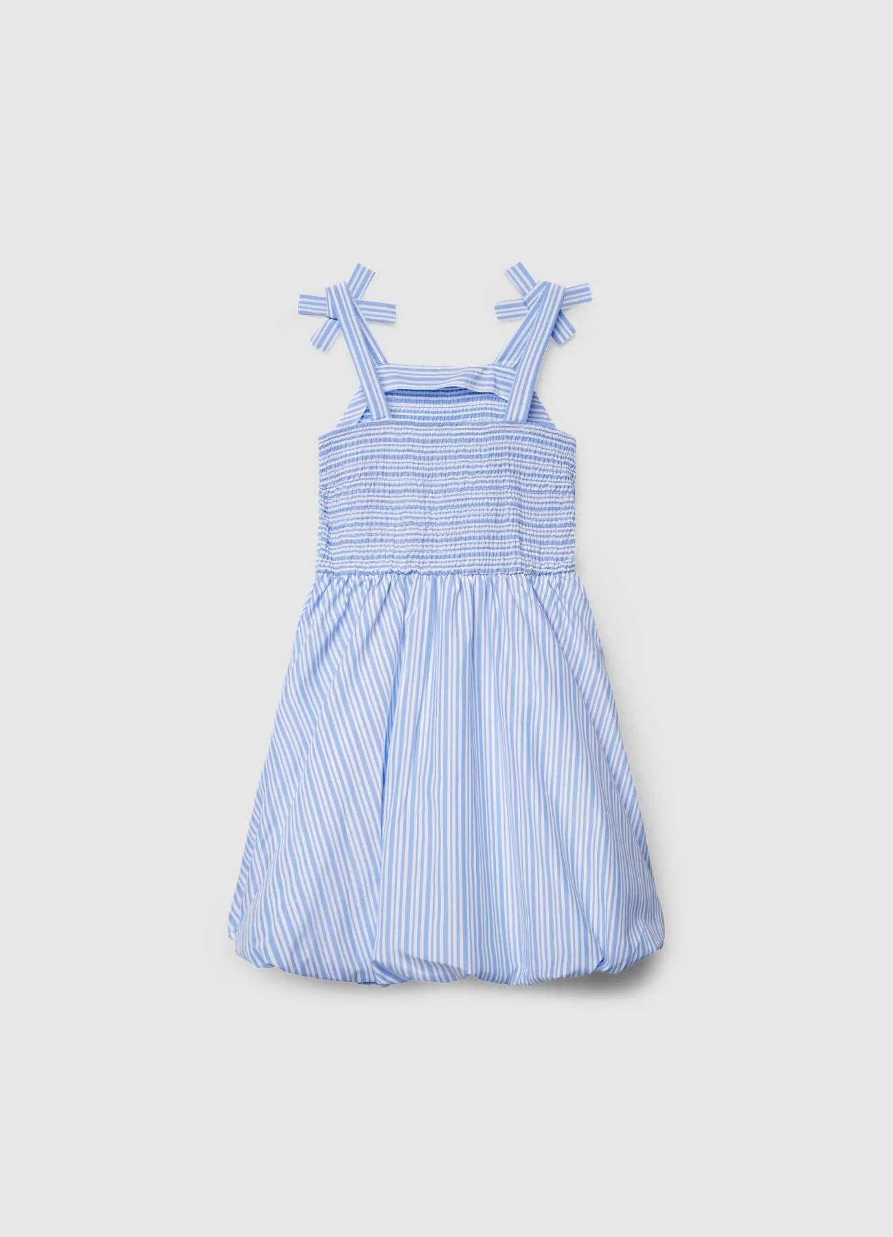 Vestito con spalline annodate e corpetto arricciato - Image 2