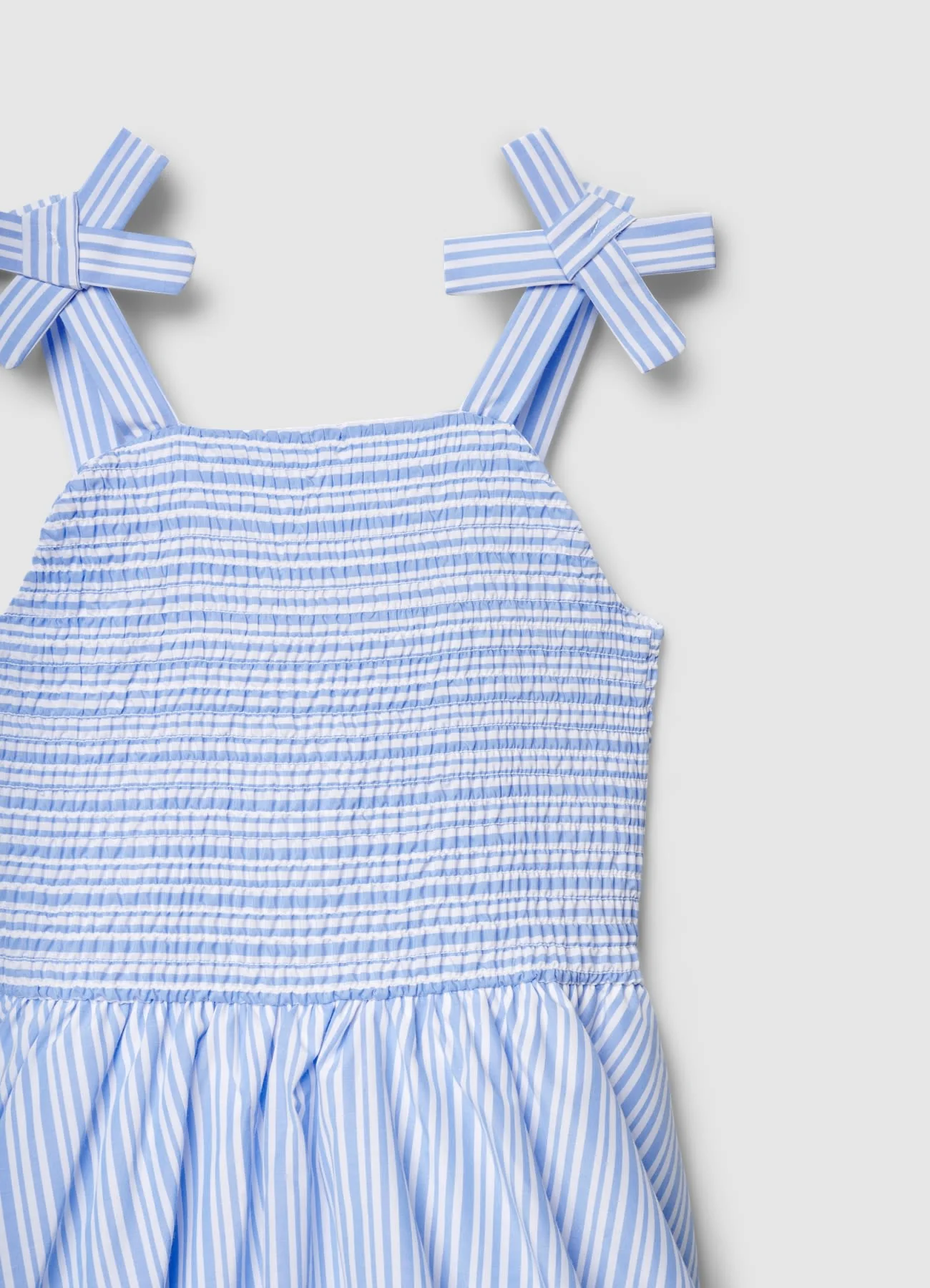 Vestito con spalline annodate e corpetto arricciato - Image 3