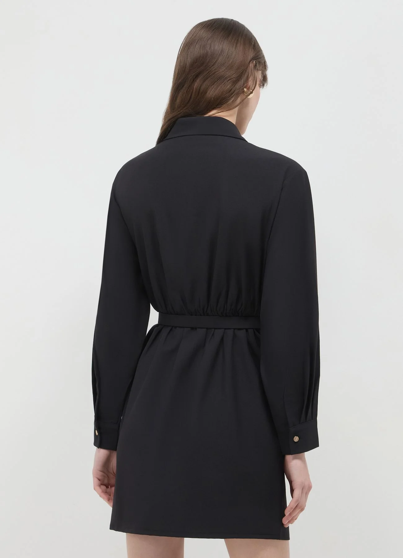 Vestito corto chemisier con cintura - Image 3