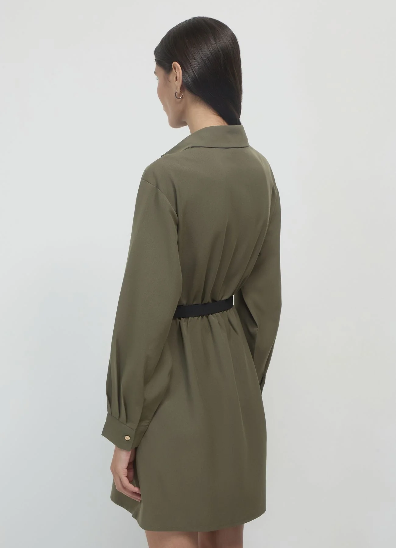 Vestito corto chemisier con cintura