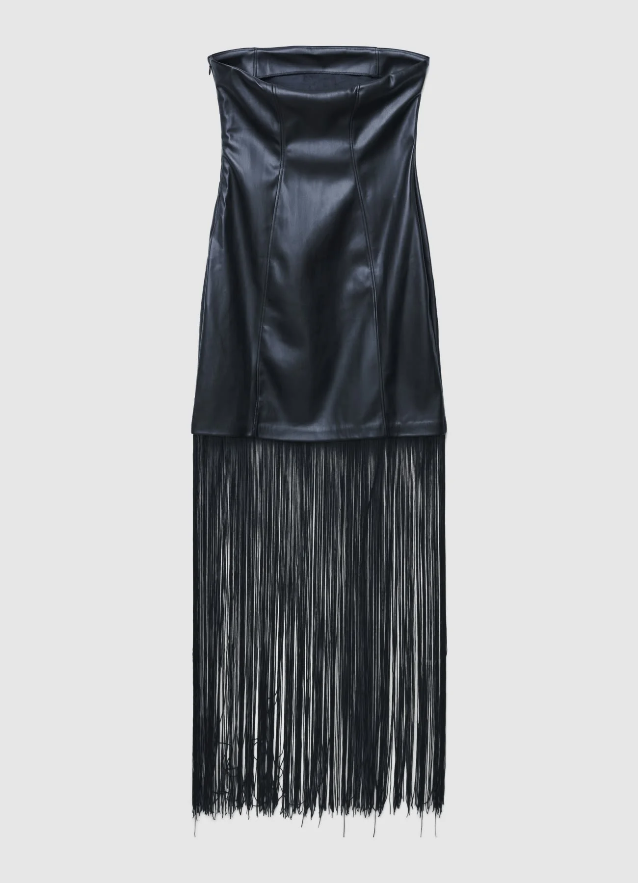 Vestito effetto pelle con frange - Image 6
