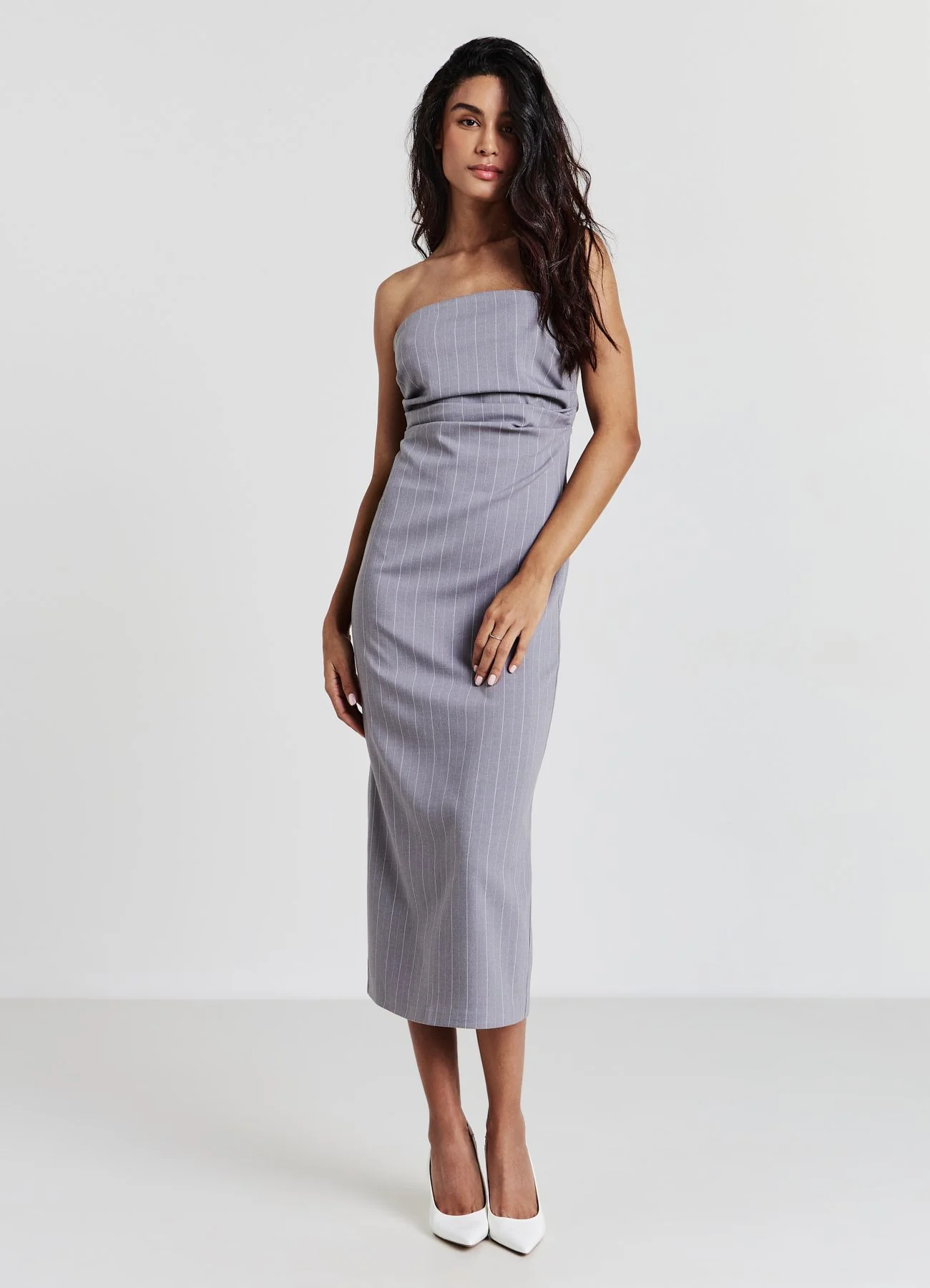 Vestito fascia fantasia gessata - Image 3