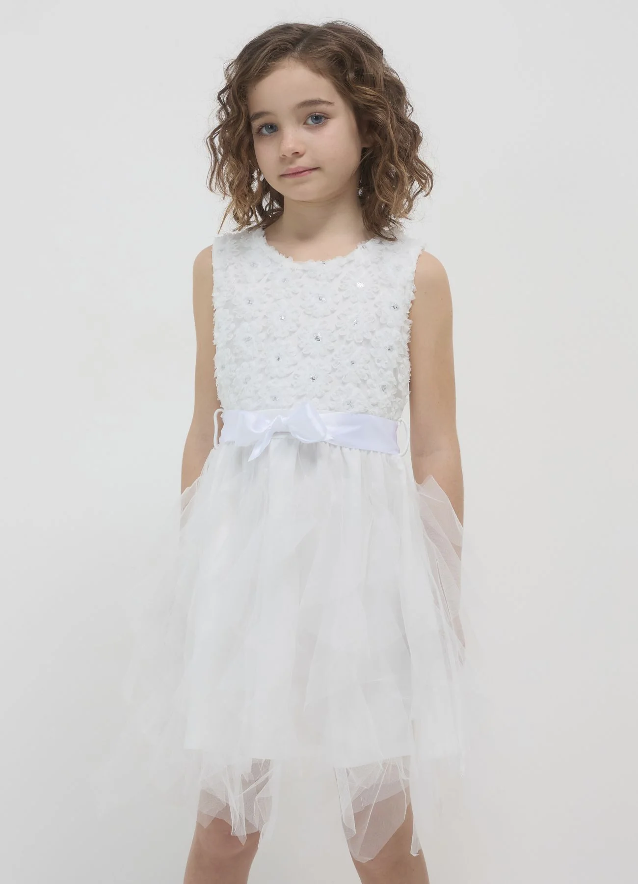 Vestito fiori con tulle - Image 2