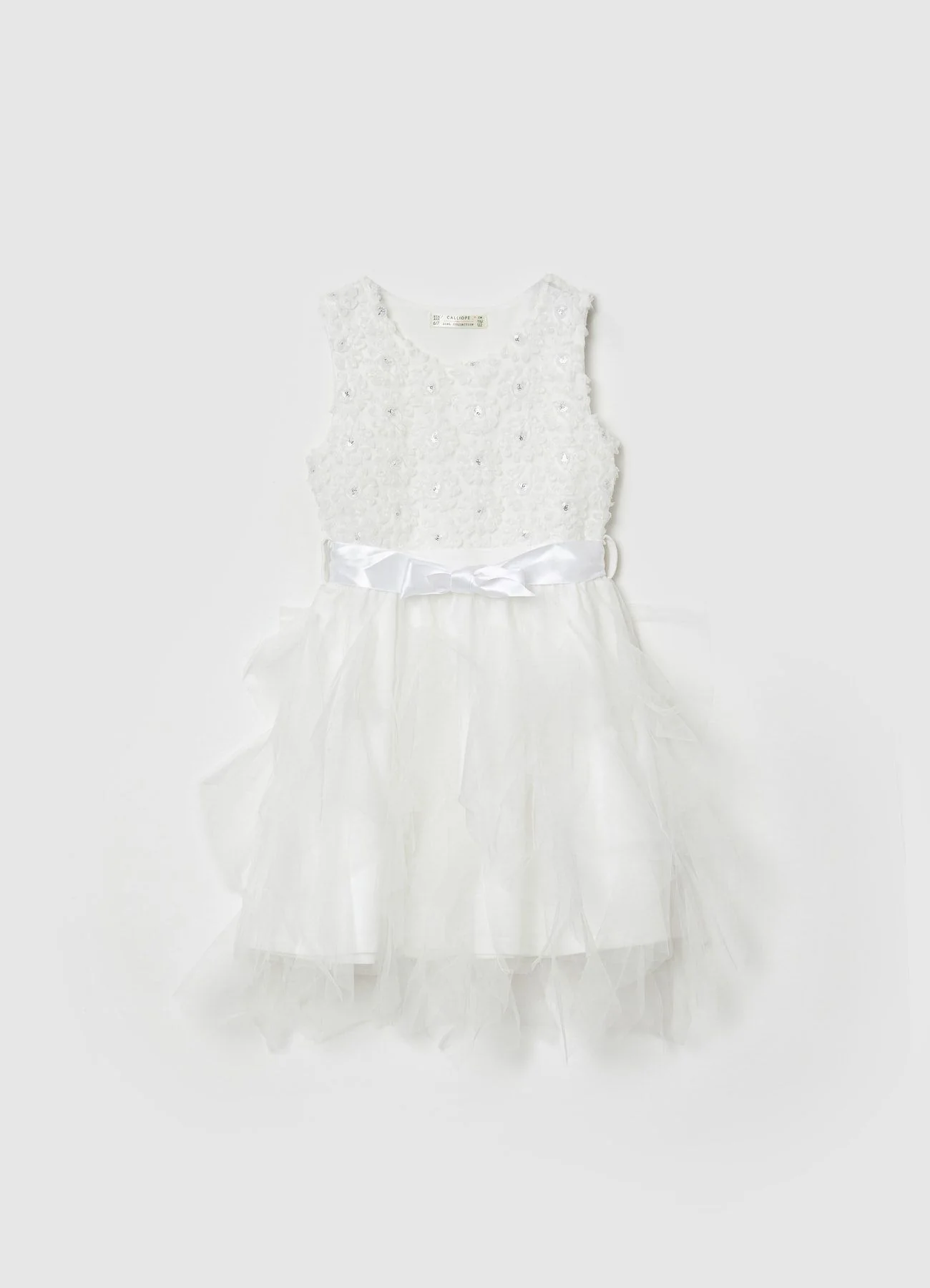 Vestito fiori con tulle - Image 4