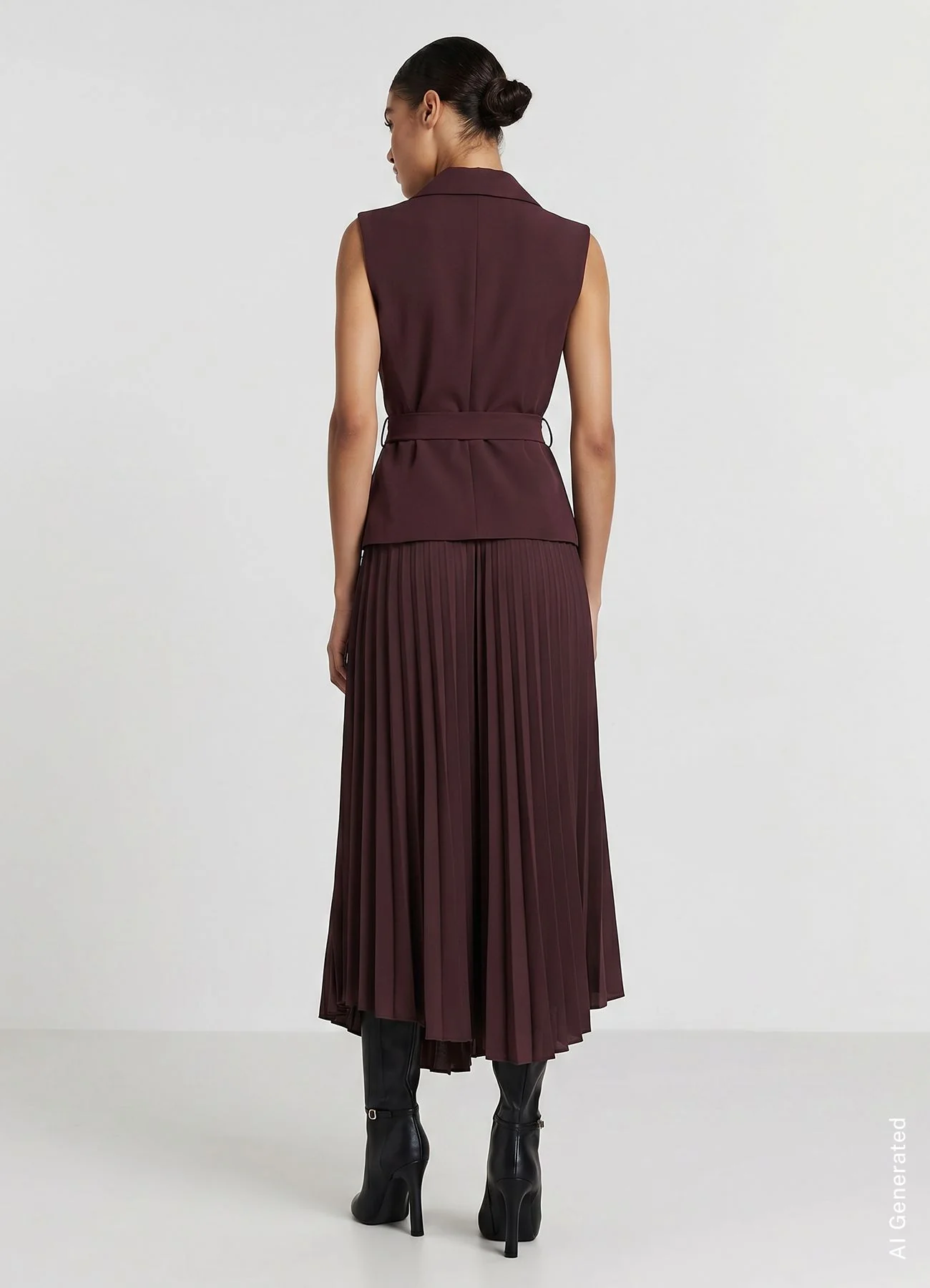 Vestito gilet gonna plissettata - Image 2