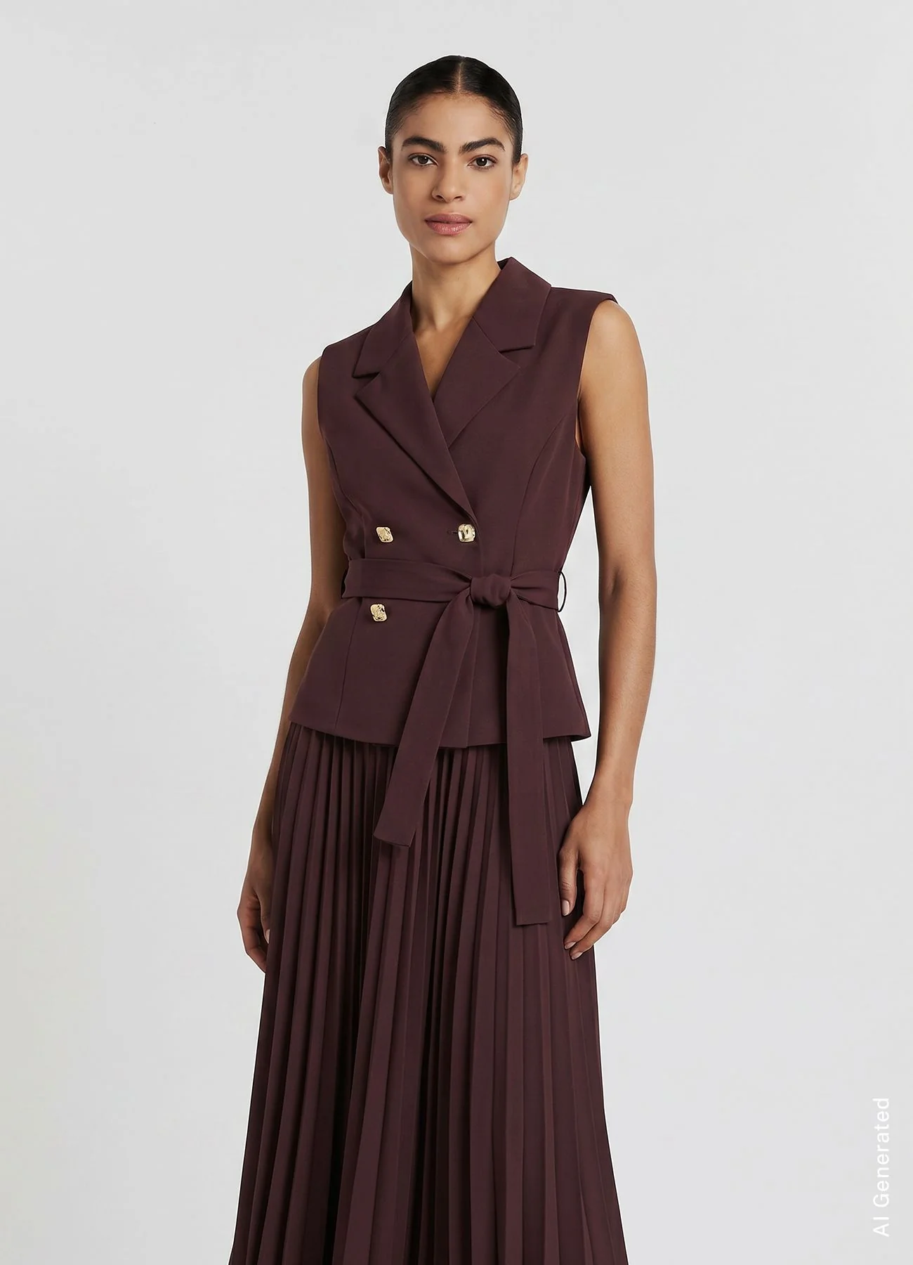 Vestito gilet gonna plissettata - Image 3