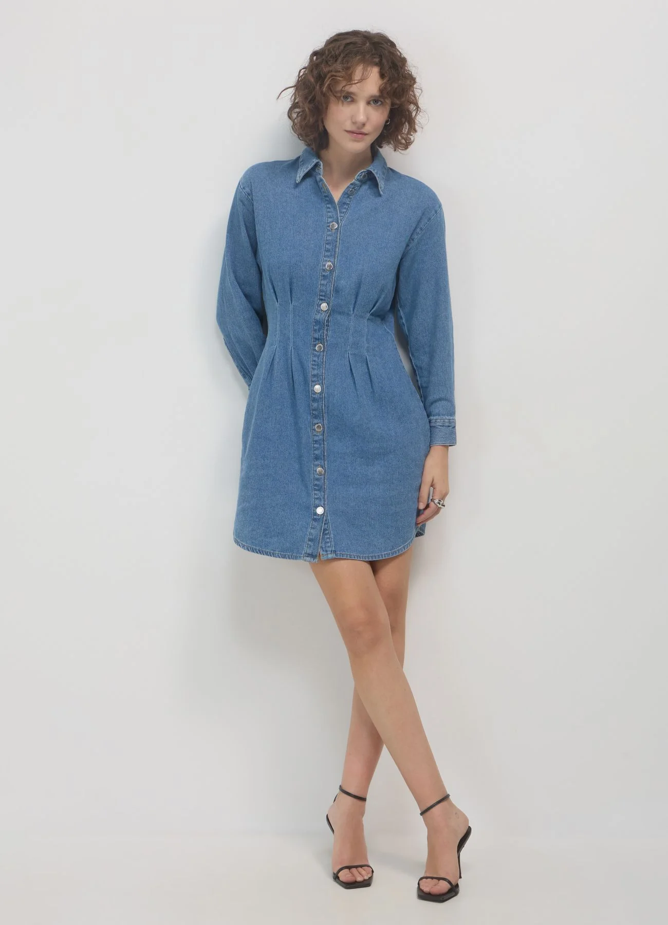 Vestito in denim con pinces - Image 3
