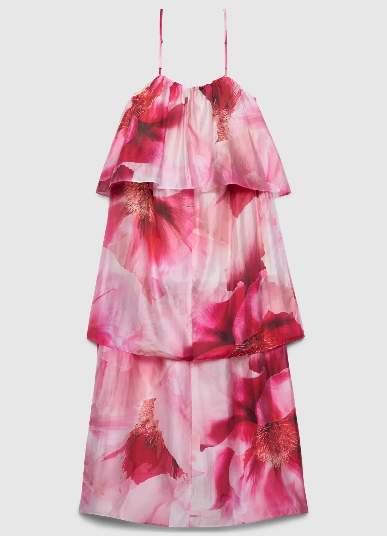 Vestito lungo a balze con stampa floreale - Image 4