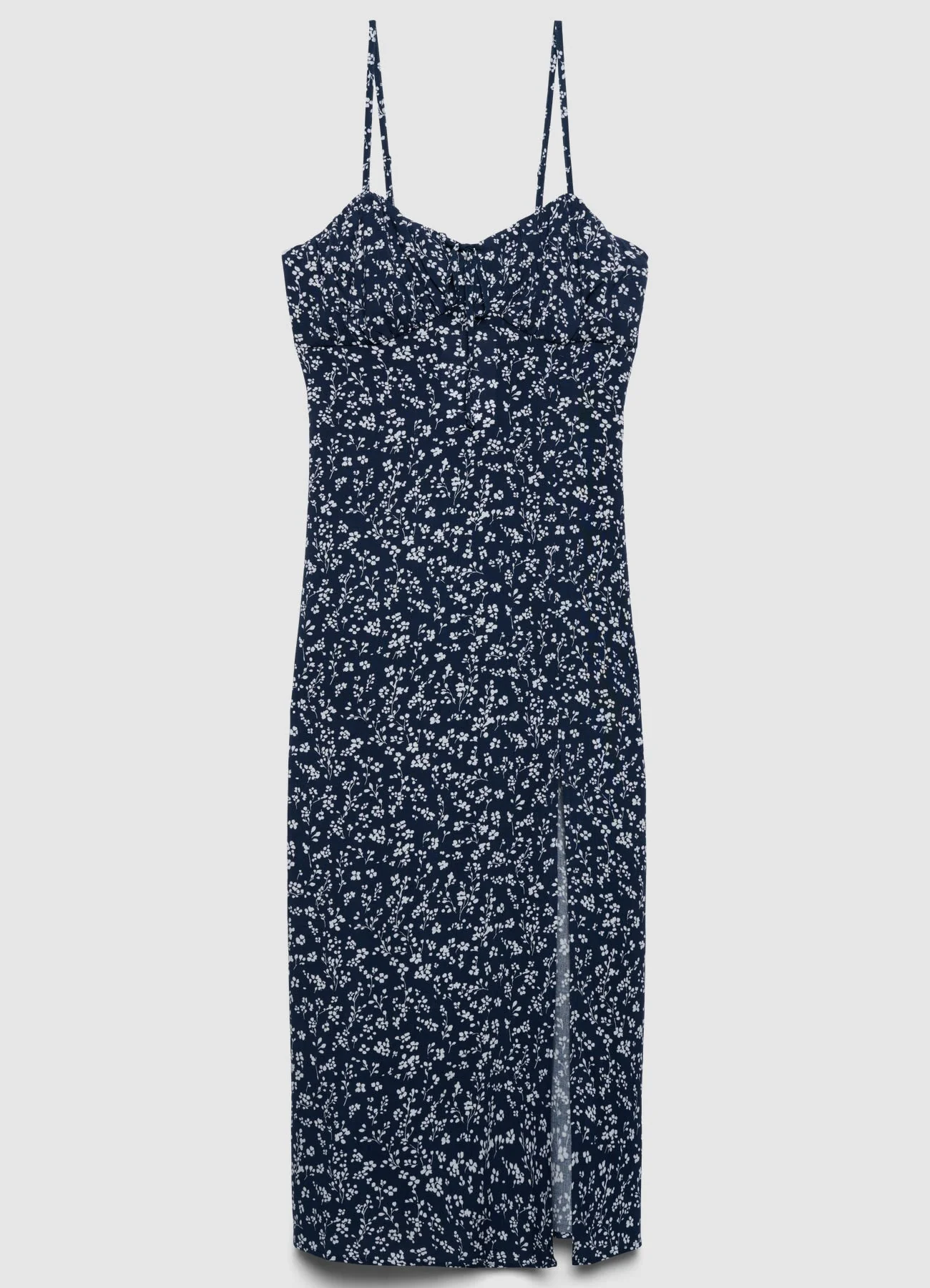 Vestito lungo a fiori con spacco - Image 4