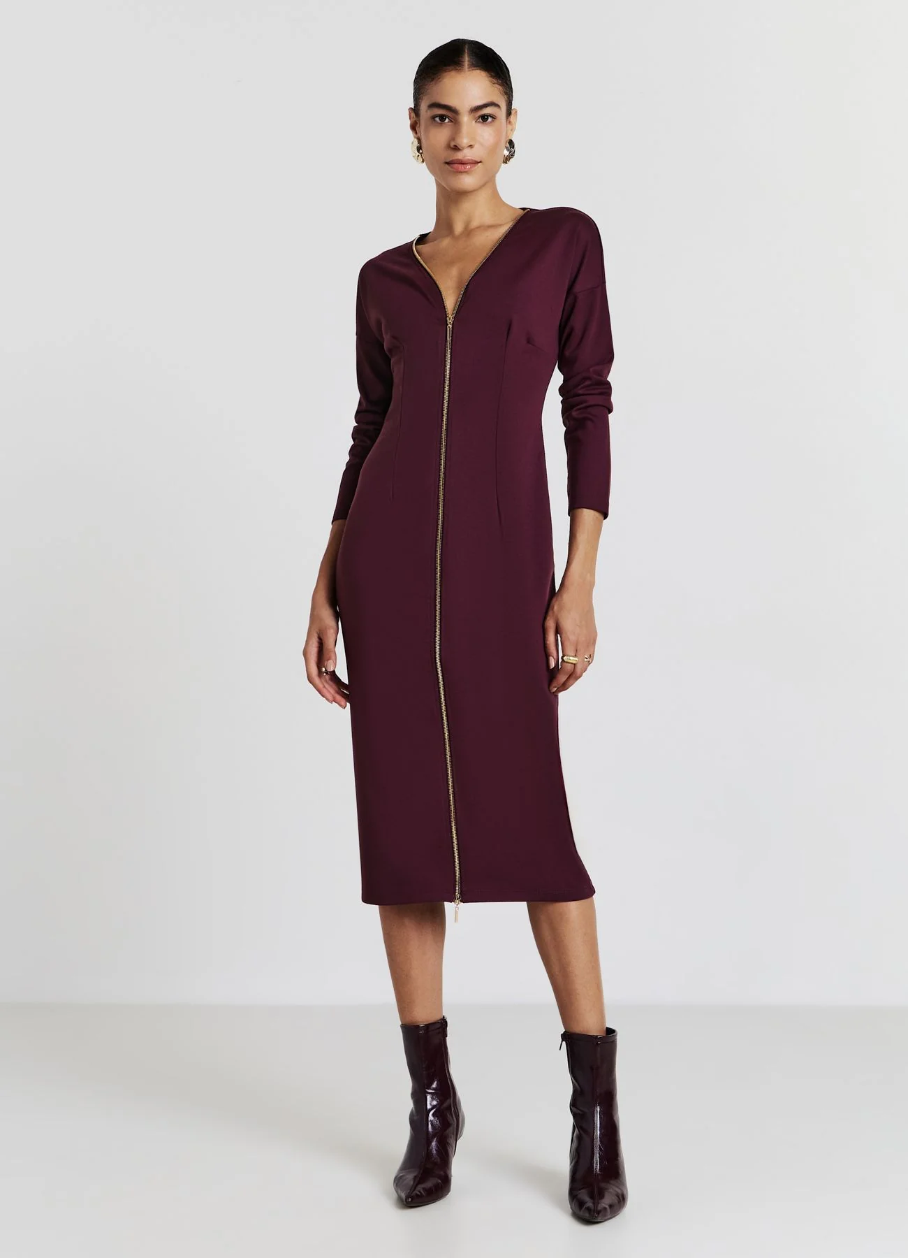 Vestito lungo cerniera oro - Image 3