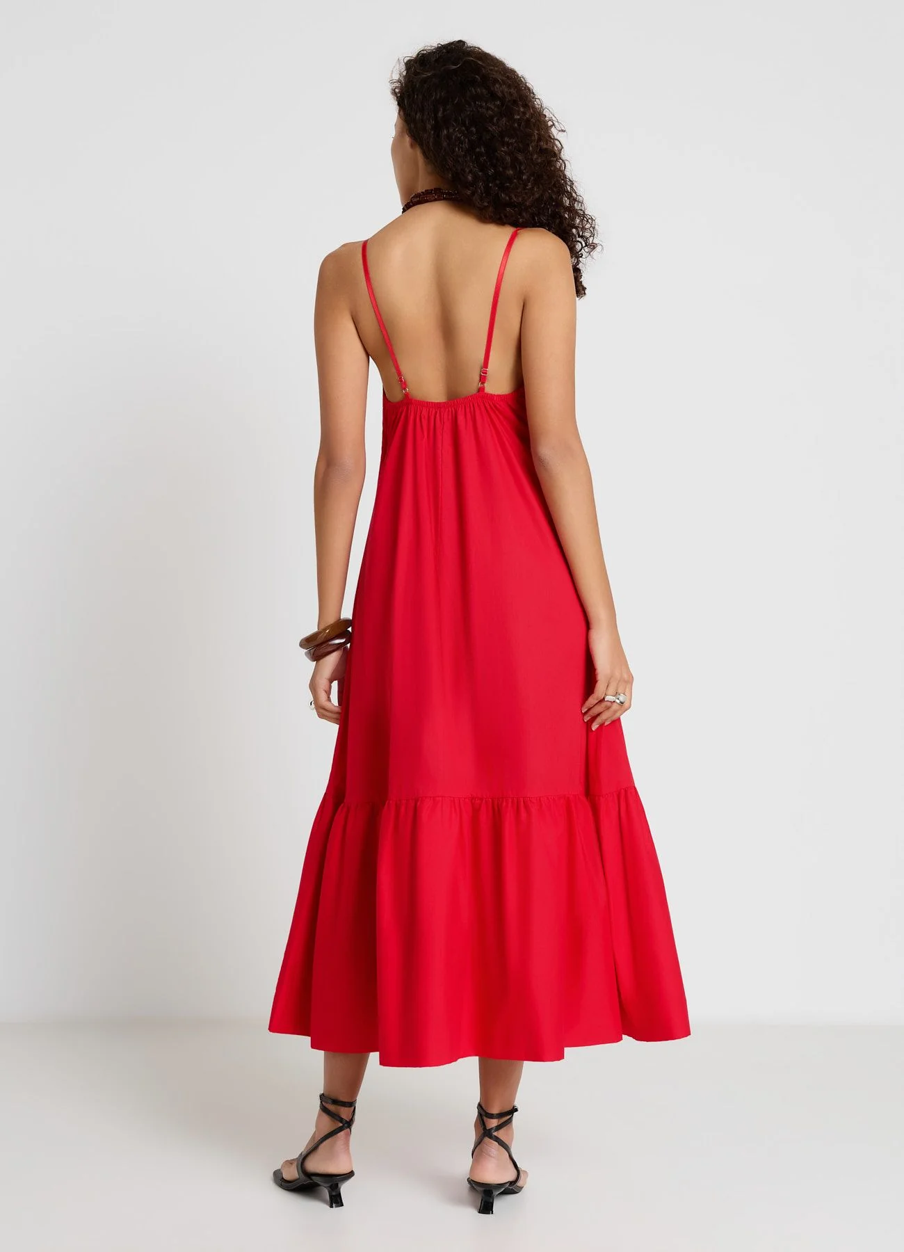 Vestito lungo con balza a palloncino - Image 3