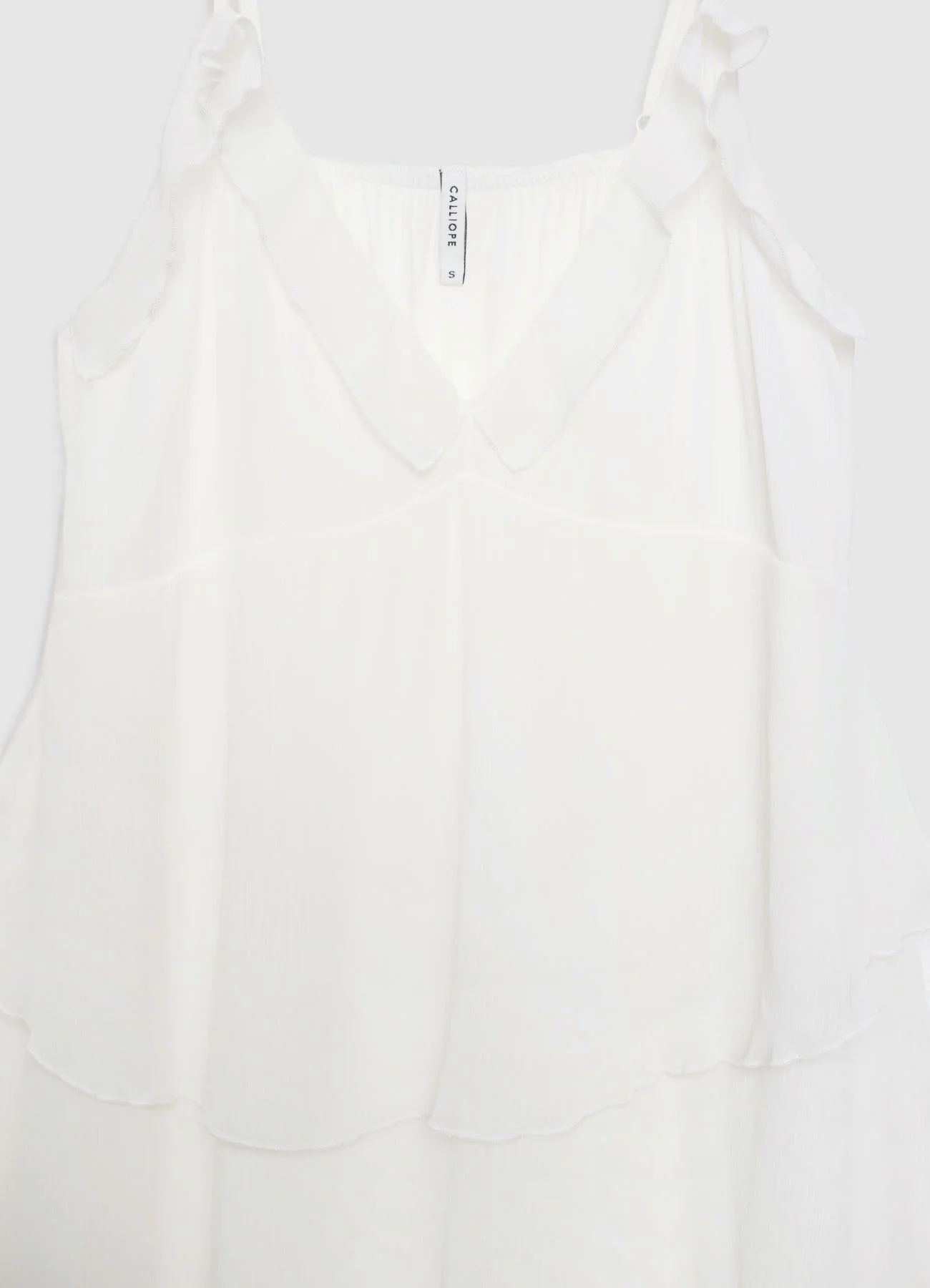 Vestito lungo con balze e spalline sottili - Image 6