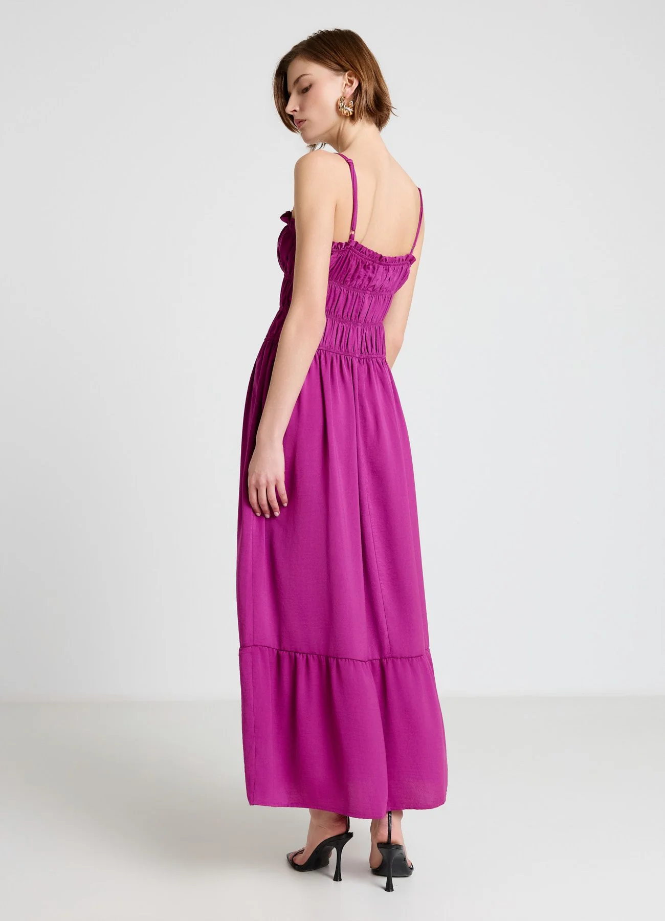 Vestito lungo con corpetto smock - Image 3