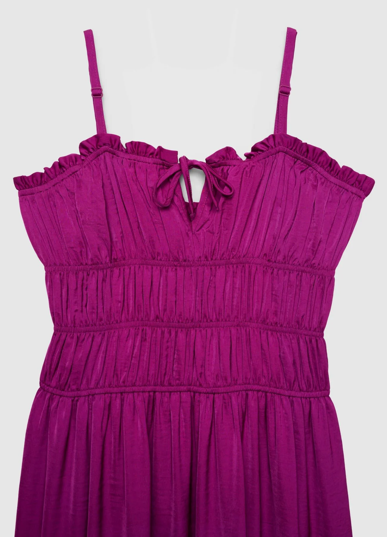 Vestito lungo con corpetto smock - Image 5