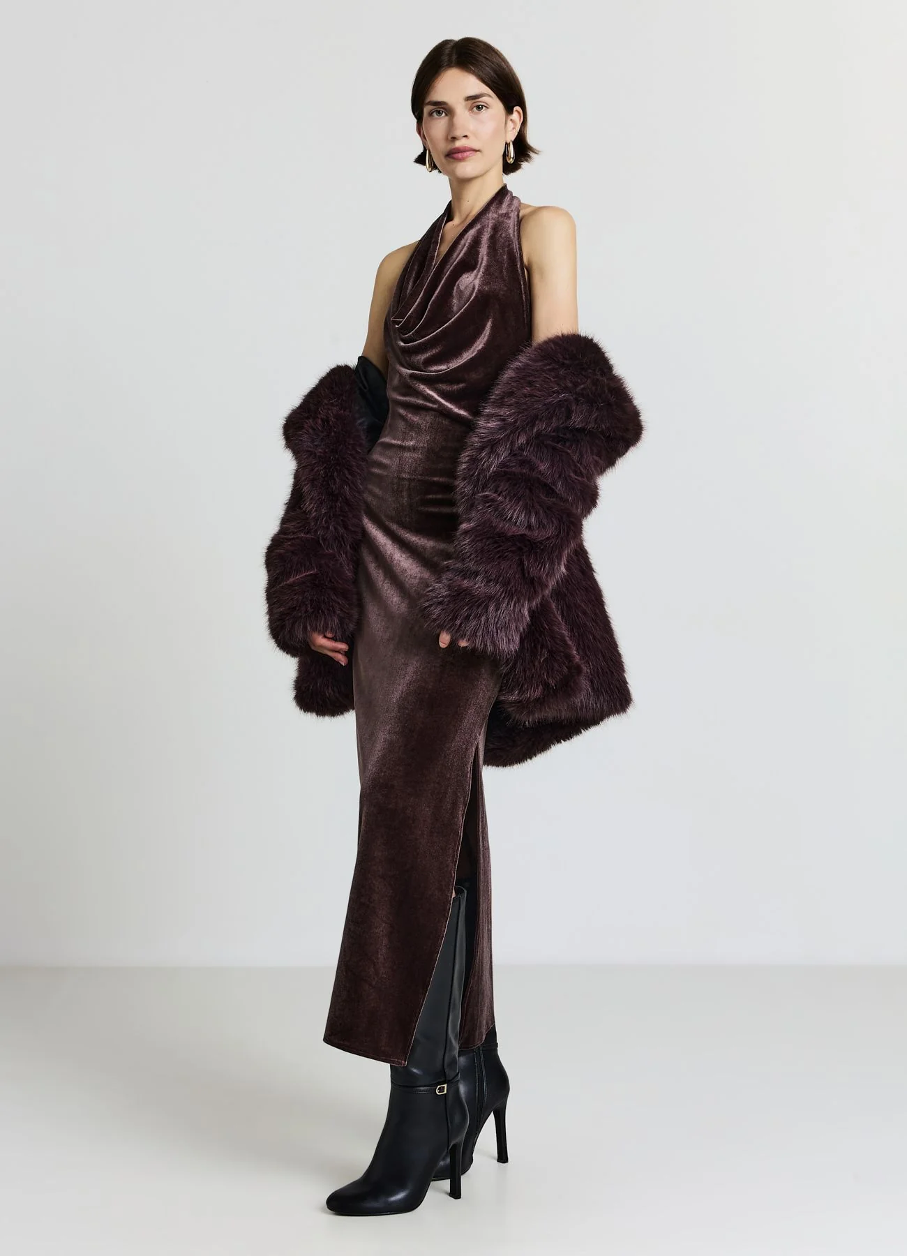 Vestito lungo con scollo drappeggiato - Image 8