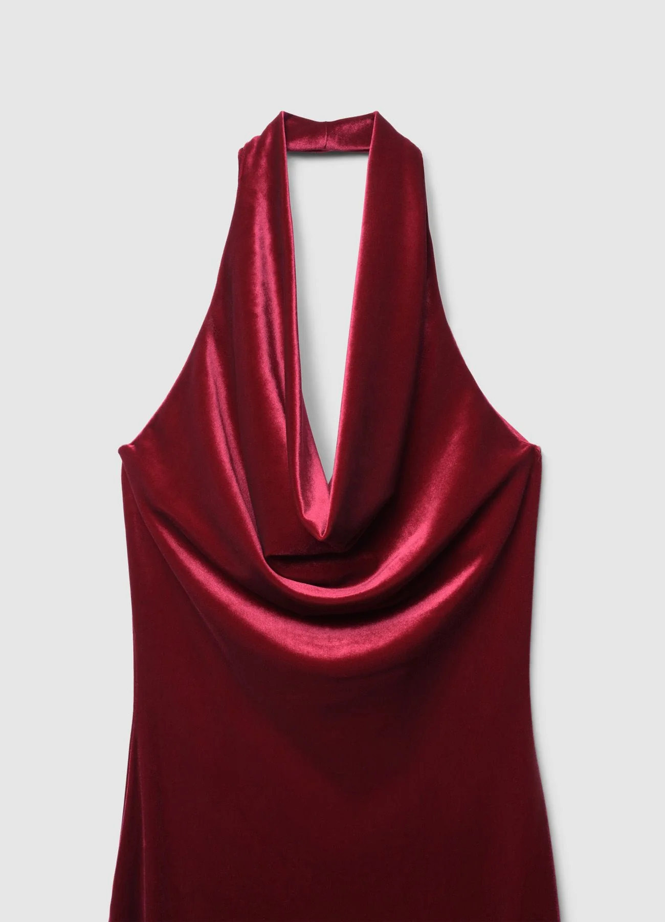 Vestito lungo con scollo drappeggiato in ciniglia - Image 6