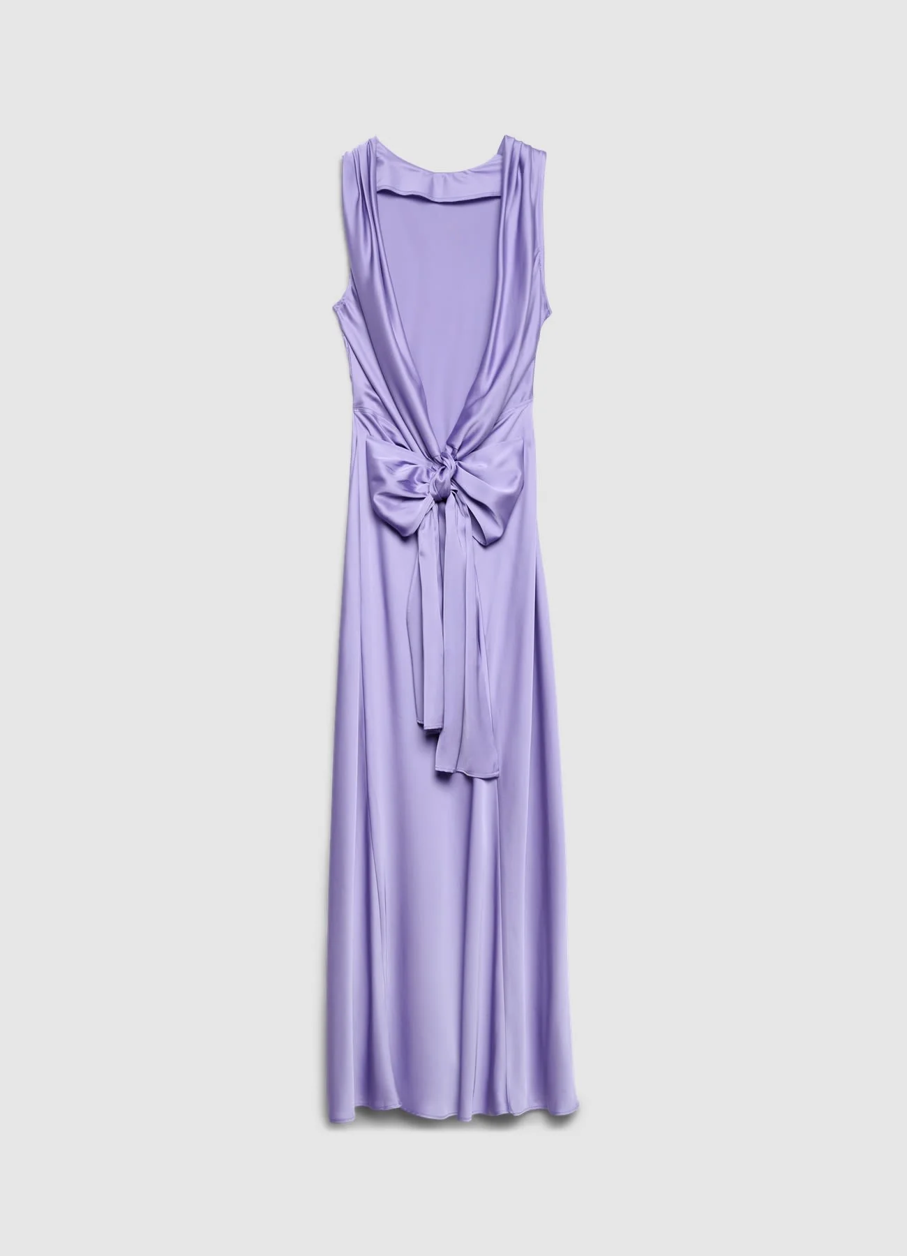 Vestito lungo con scollo profondo e fiocco