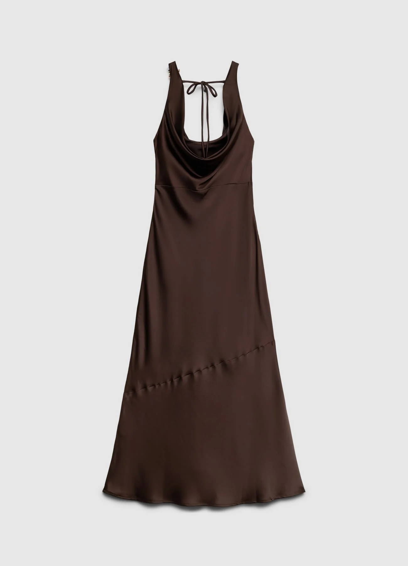 Vestito lungo con scollo sciallato e fibbia fiore - Image 5