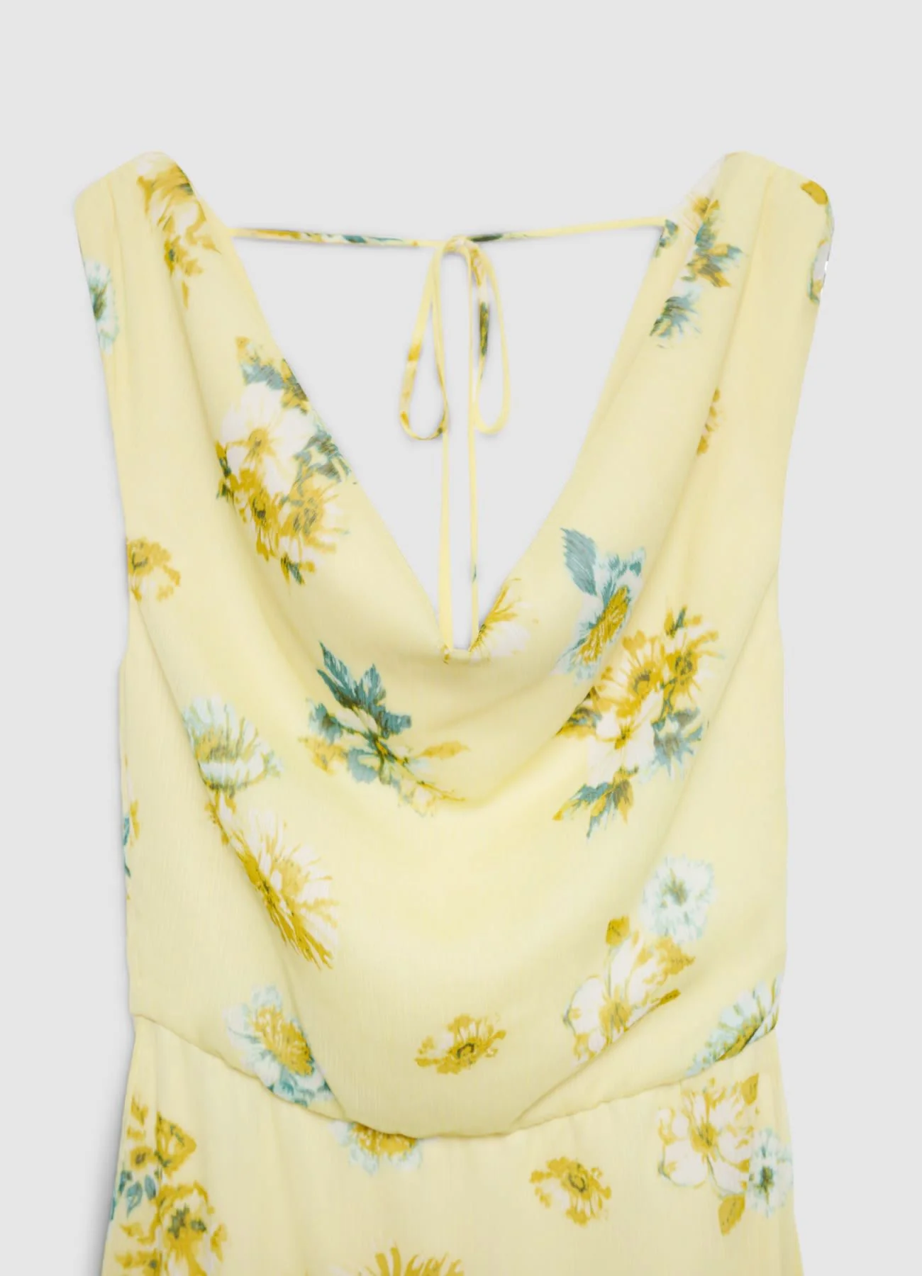 Vestito lungo con scollo sciallato e stampa fiori - Image 5