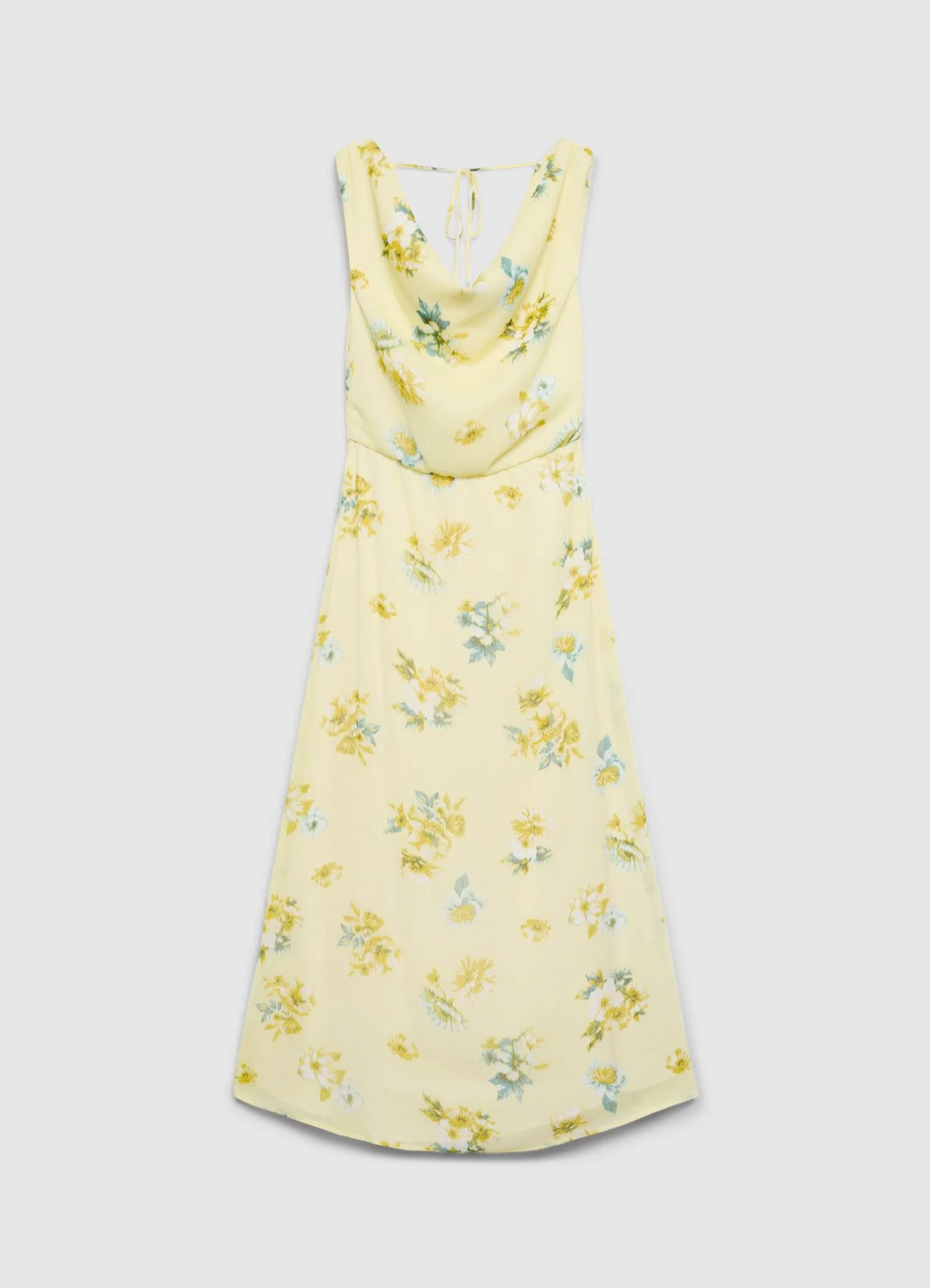 Vestito lungo con scollo sciallato e stampa fiori - Image 6