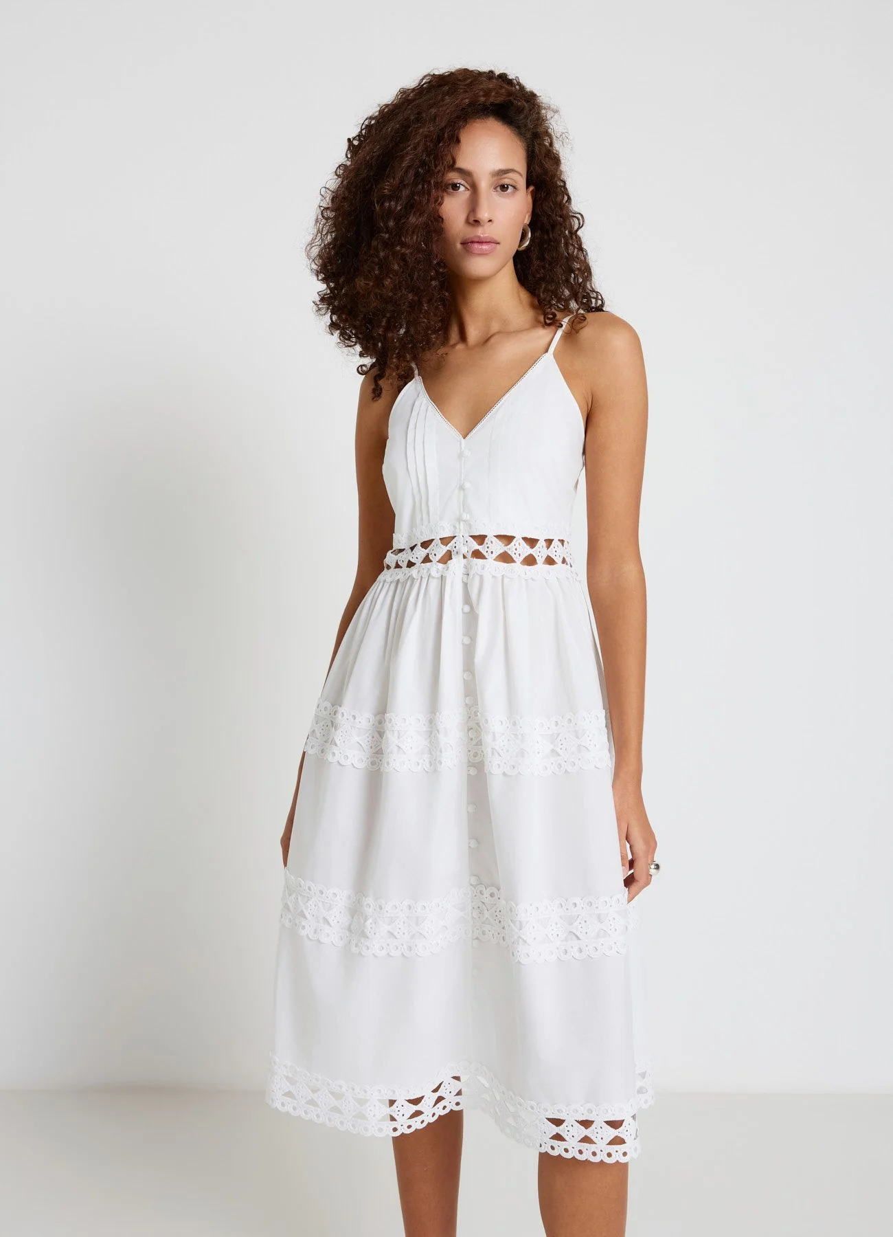 Vestito lungo con spalline e bottoni - Image 2
