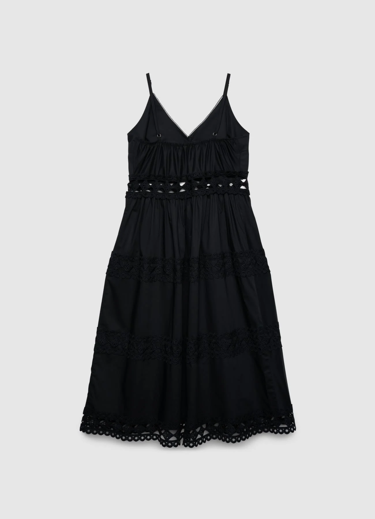 Vestito lungo con spalline e inserti traforati - Image 5