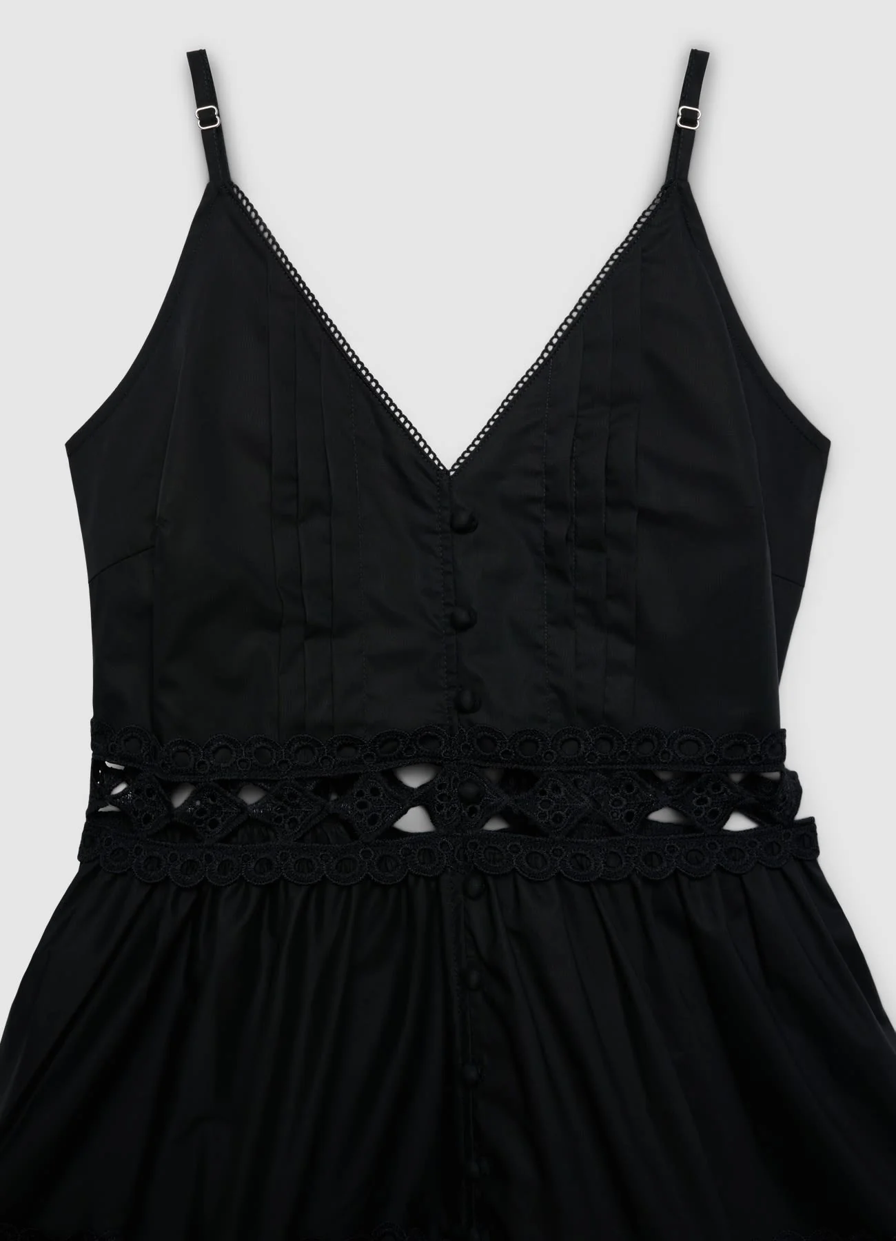 Vestito lungo con spalline e inserti traforati - Image 6