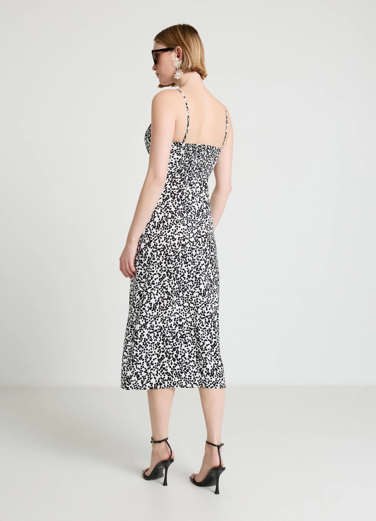 Vestito lungo con stampa animalier e spacco - Image 3