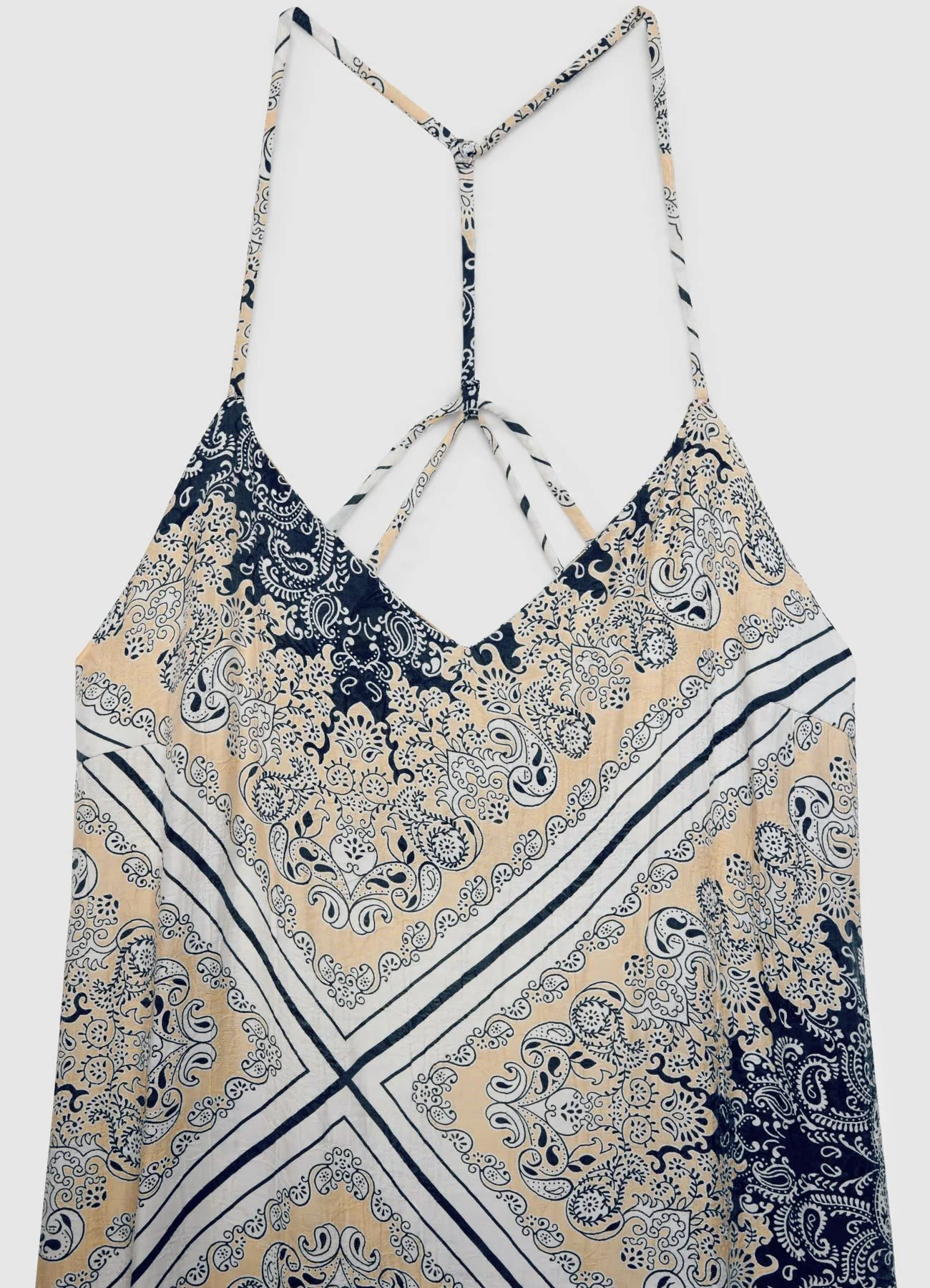 Vestito lungo con stampa bandana e spalline incrociate - Image 6
