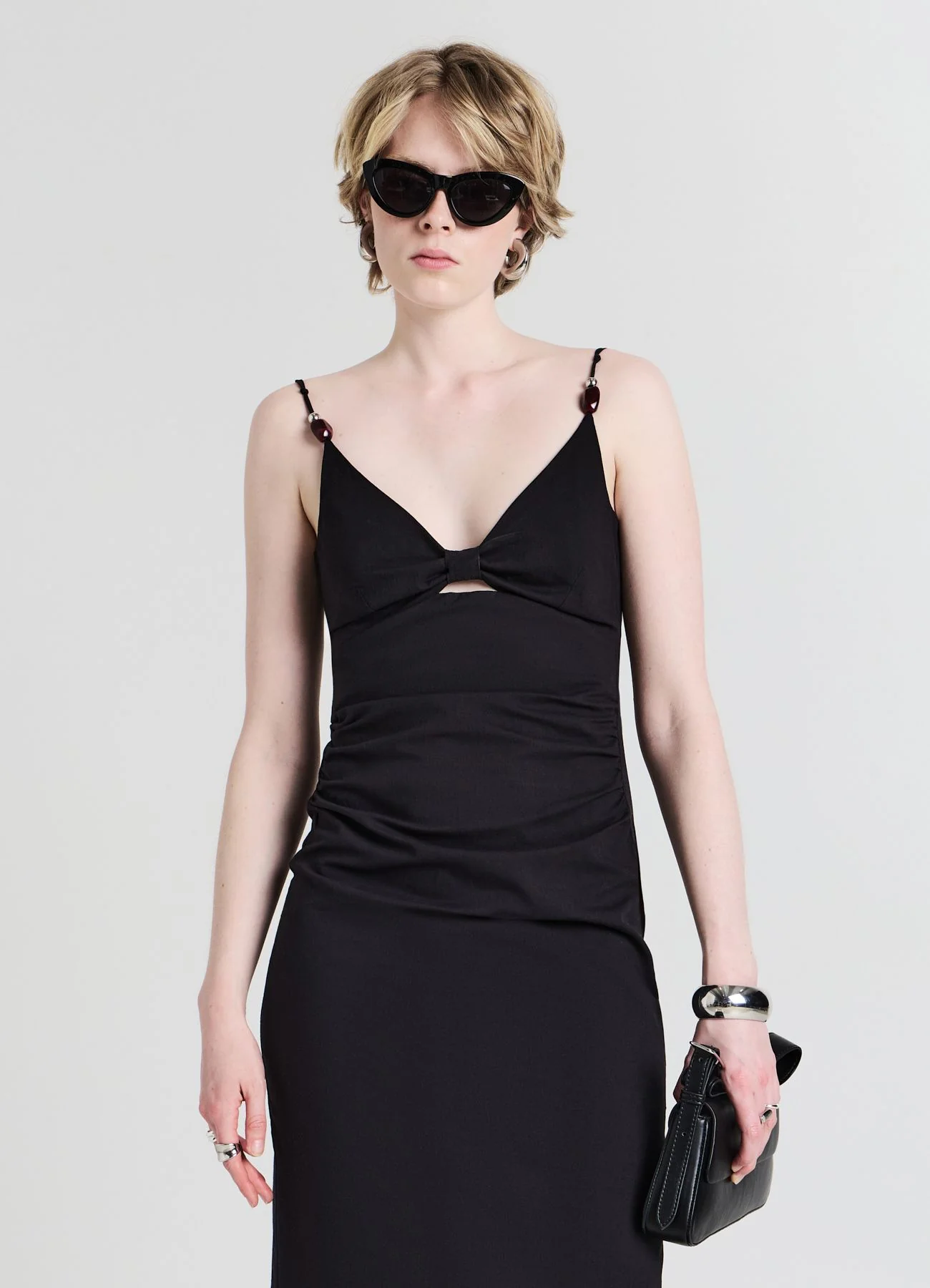 Vestito lungo cut out e perline - Image 2
