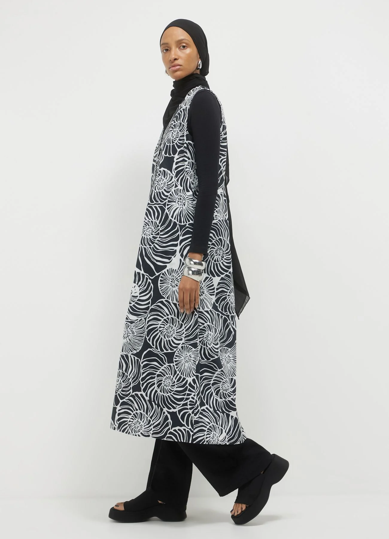 Vestito lungo fantasia bicolore