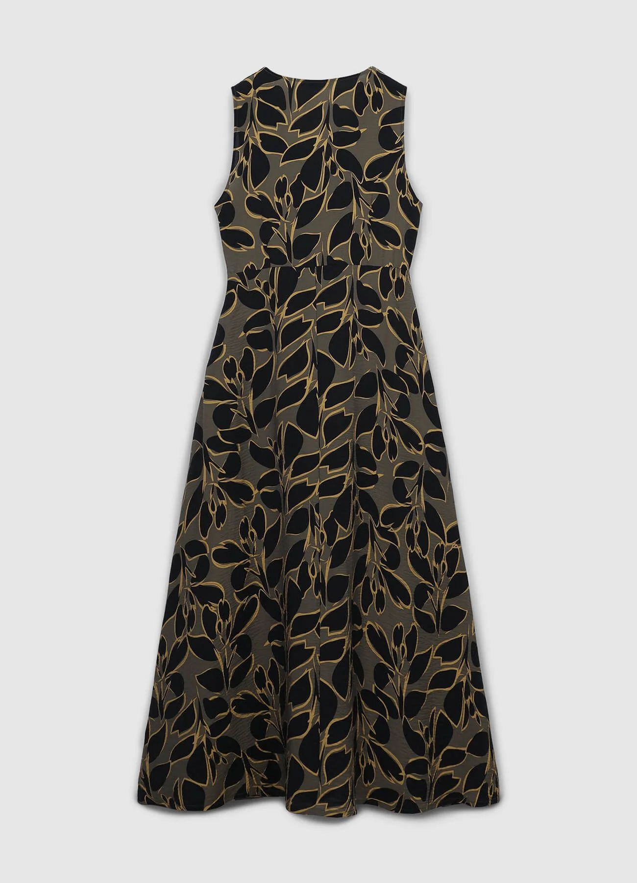 Vestito lungo fantasia fogliame - Image 4