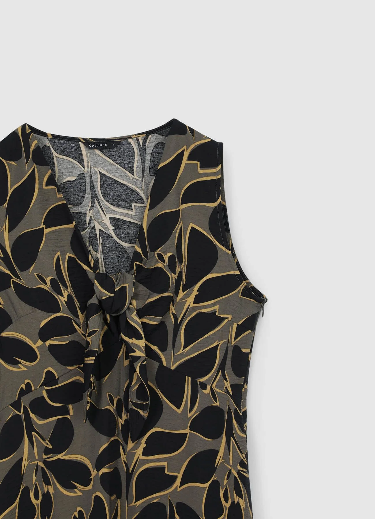 Vestito lungo fantasia fogliame - Image 5