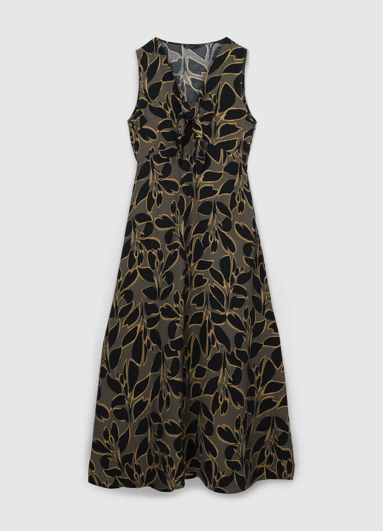 Vestito lungo fantasia fogliame - Image 6