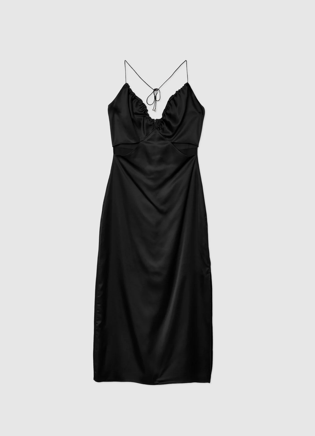 Vestito lungo simil satin cut out - Image 4