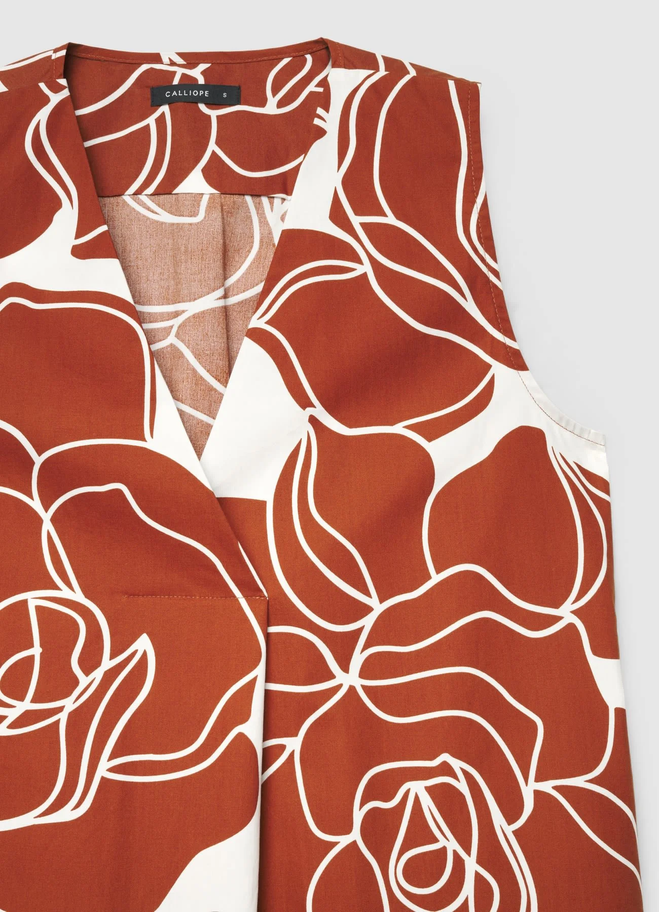 Vestito lungo smanicato con stampa fiori - Image 4