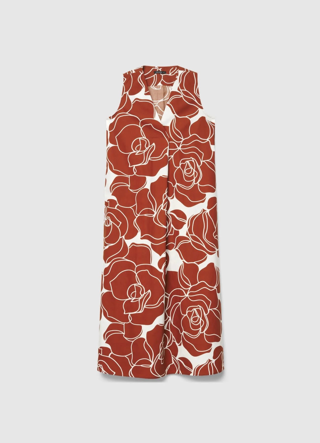 Vestito lungo smanicato con stampa fiori - Image 5
