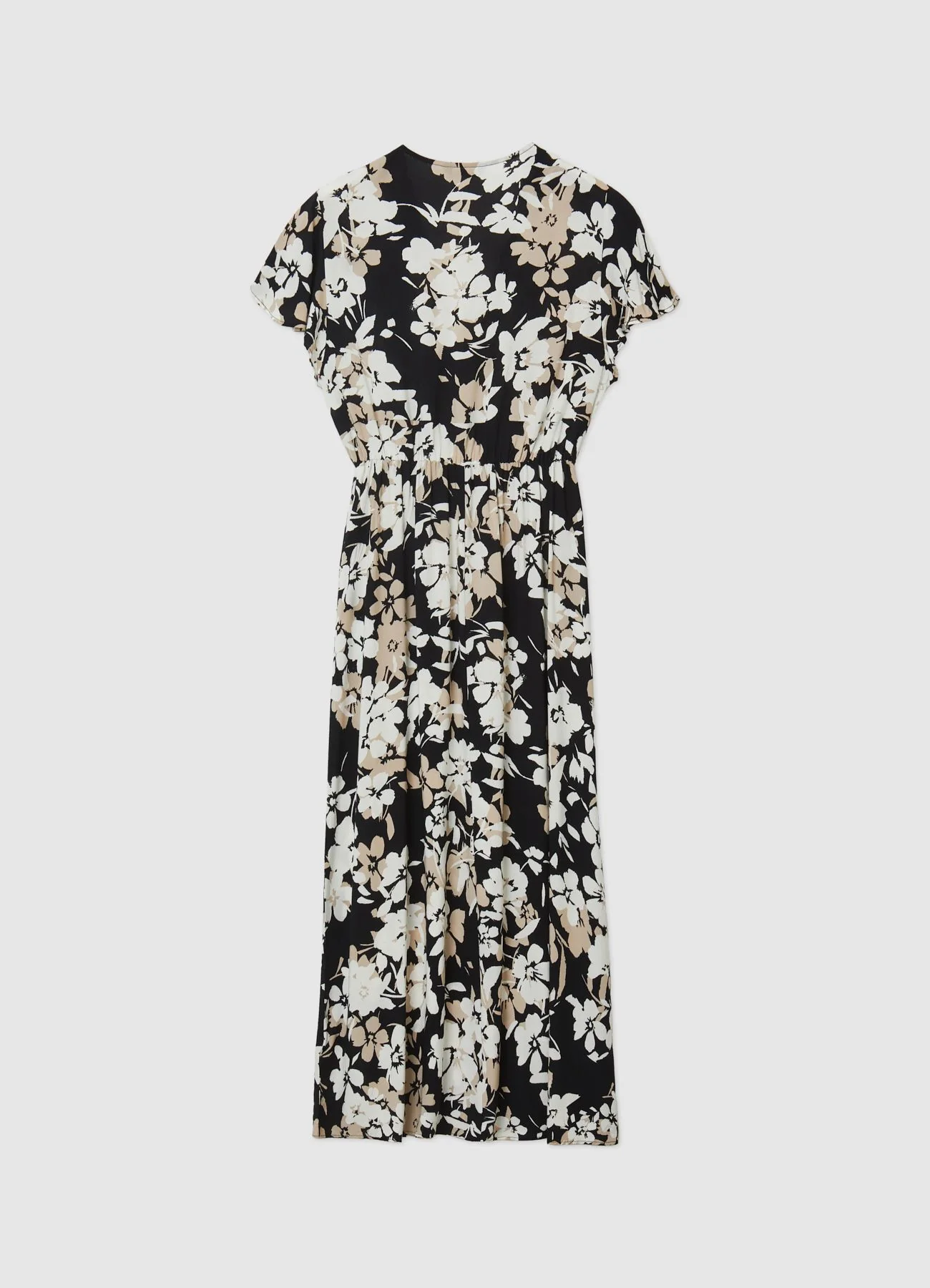 Vestito midi con stampa fiori e scollo a V - Image 5