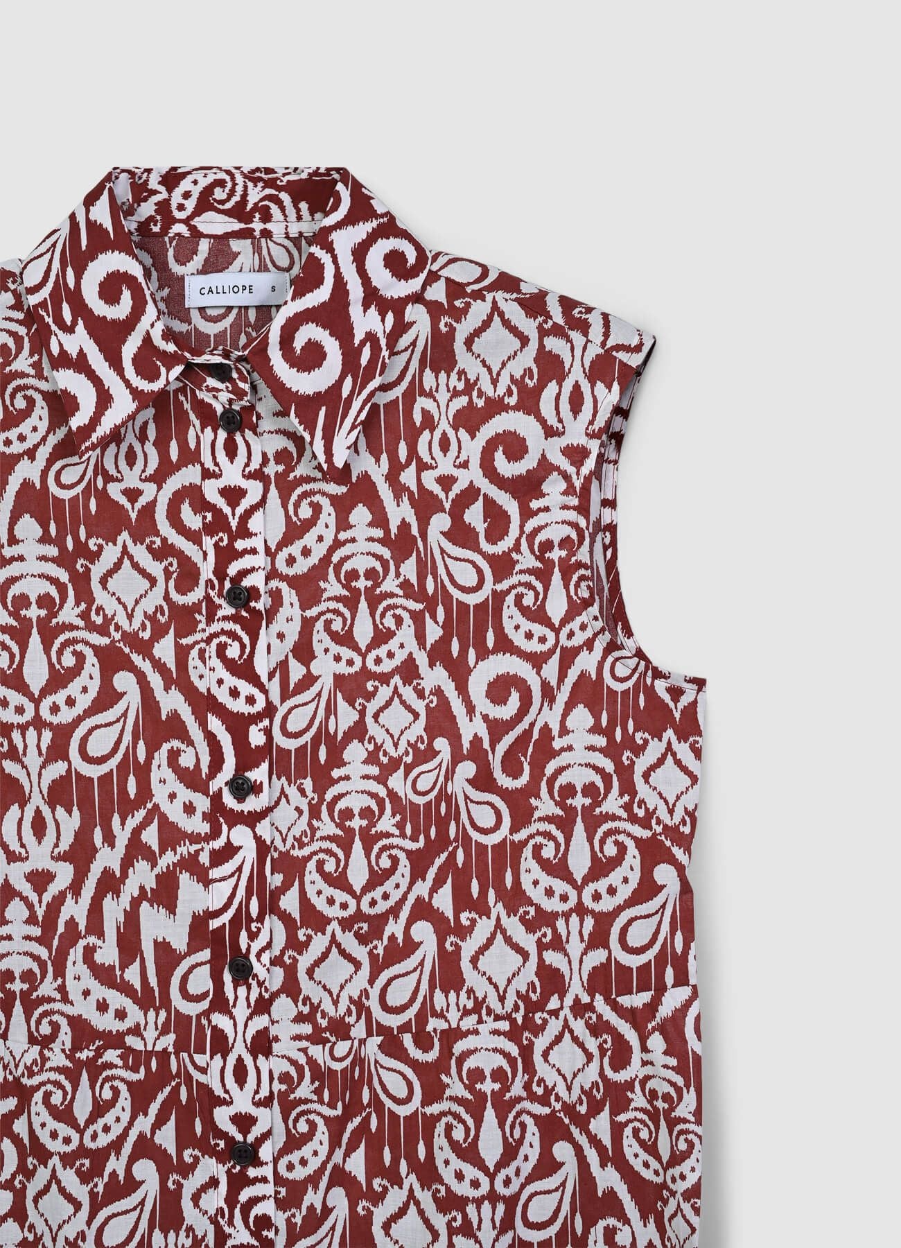 Vestito smanicato fantasia bicolor - Image 5