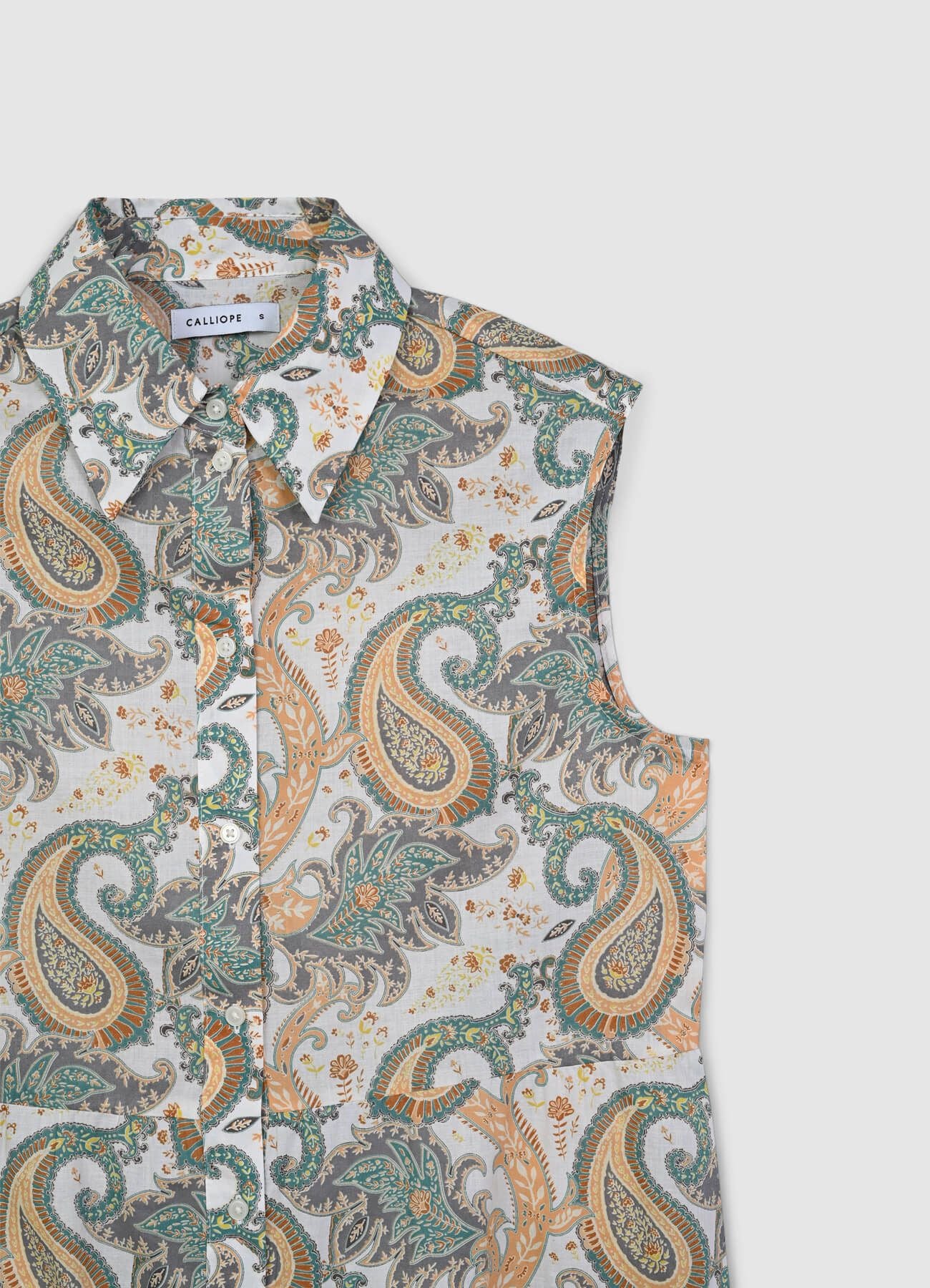 Vestito smanicato fantasia cachemire - Image 6