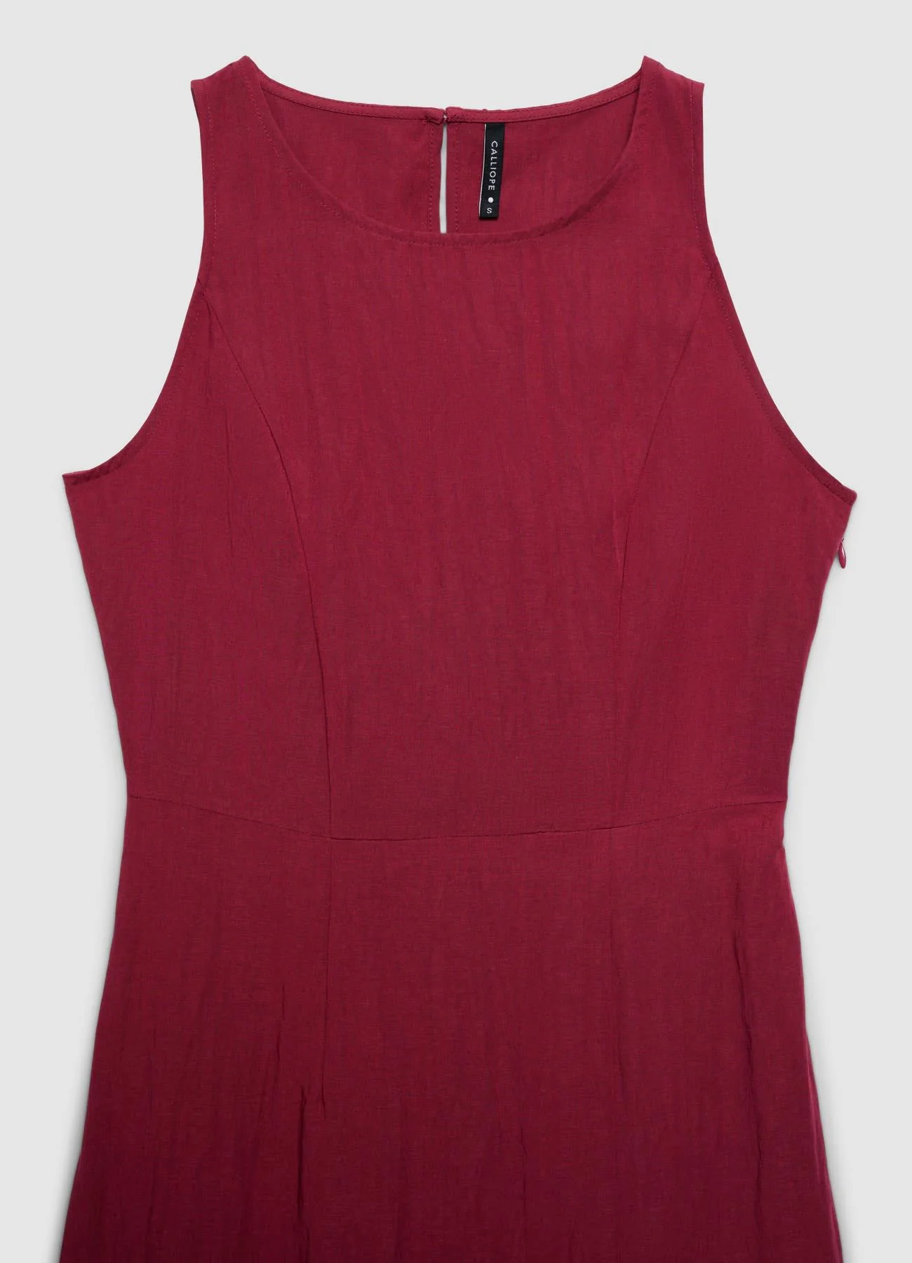 Vestito tubino midi smanicato con scollo tondo - Image 5
